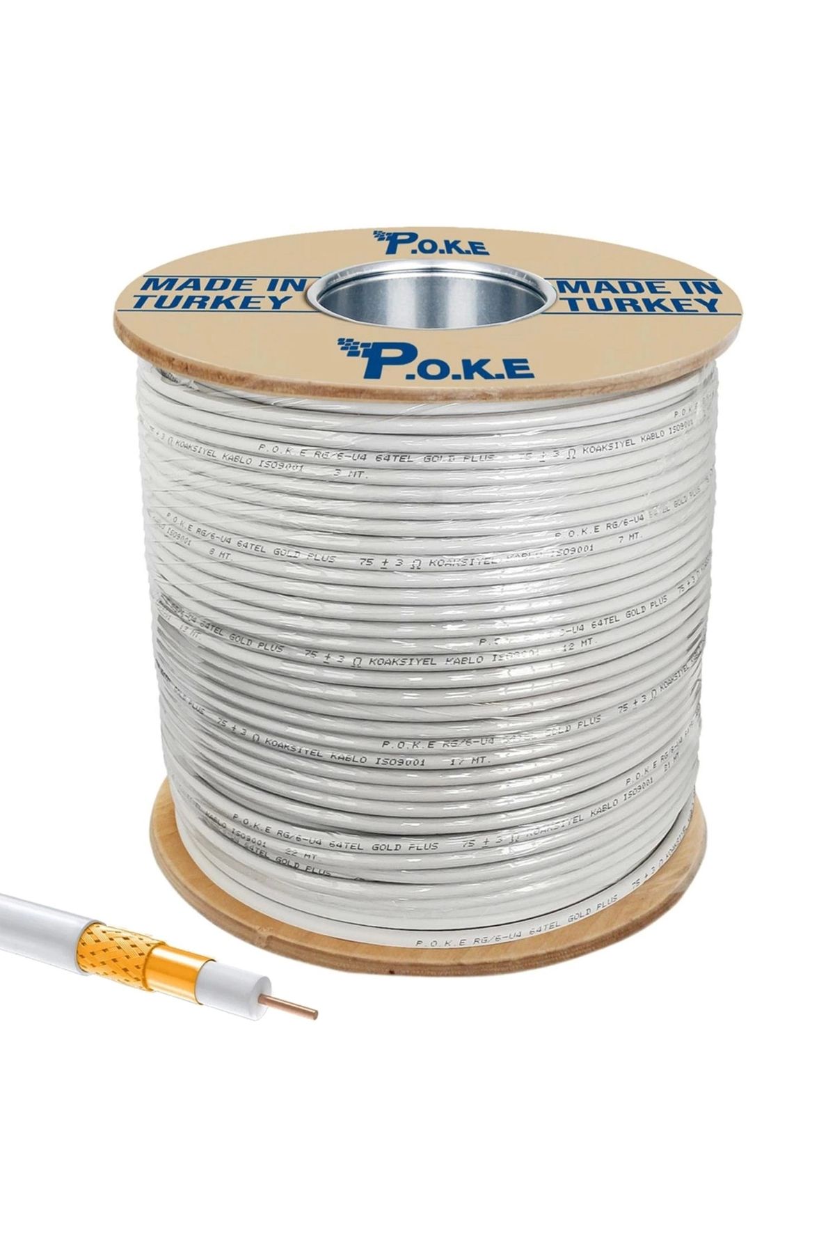 Poke Anten Kablosu Gold RG6 U4 64 Tel 300 Metre