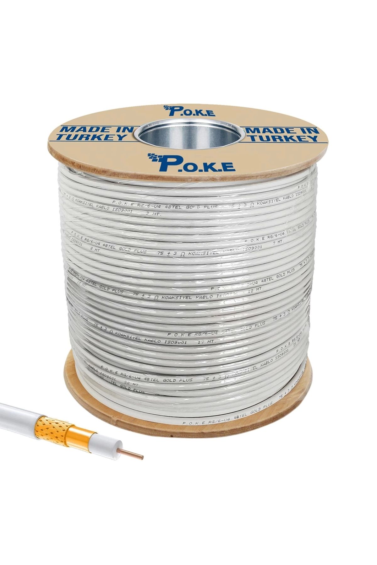 Poke Anten Kablosu Gold RG6 U4 48 Tel 300 Metre