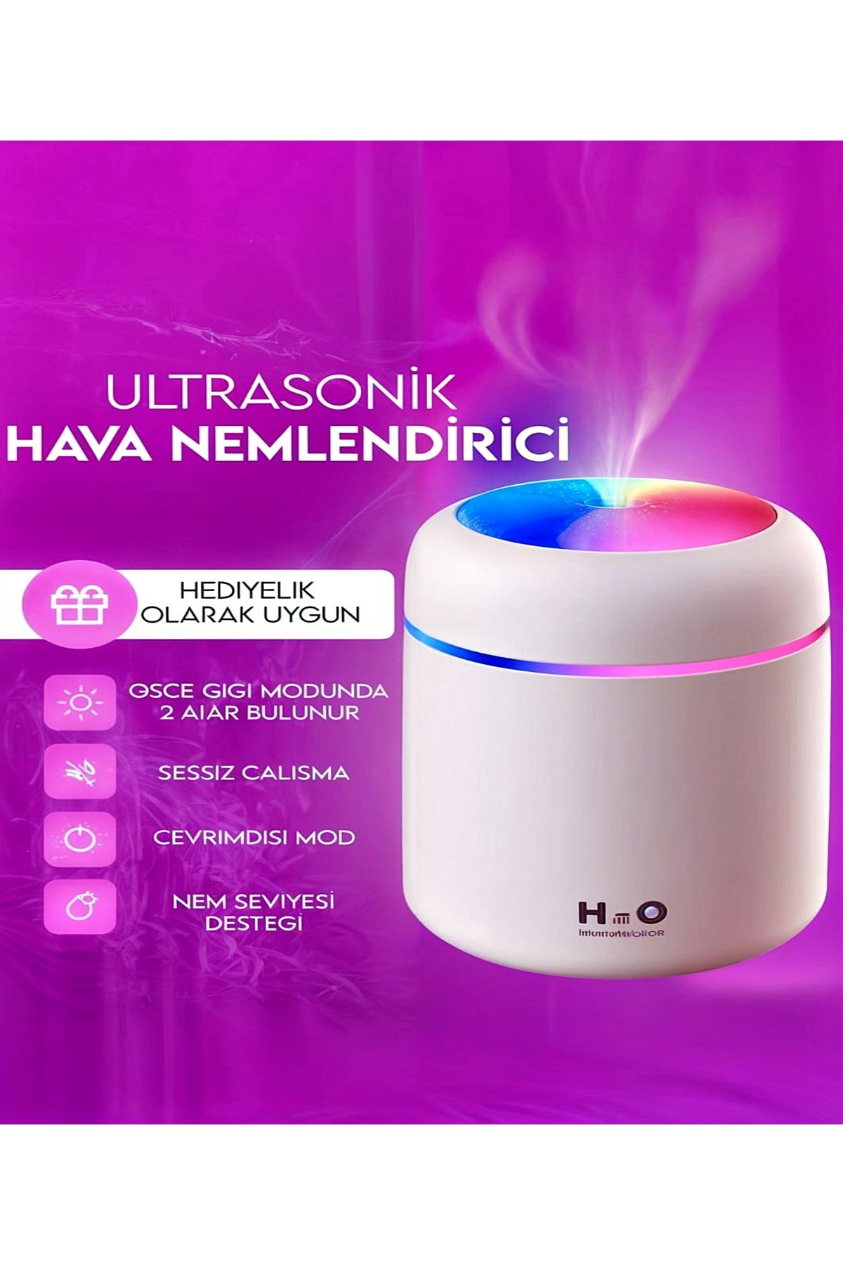 Trend Perisi 300 Ml Ulrasonik Ledli Hava Nemlendirici Buhar Makinesi Ve Aroma Difüzörü