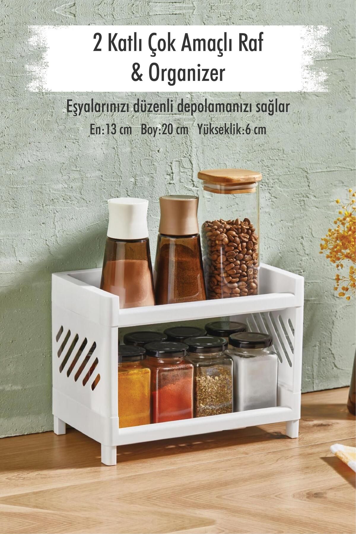 AC BOX 2 Katlı Tezgah Üstü Düzenleyici & Çok Amaçlı Raf & Organizer