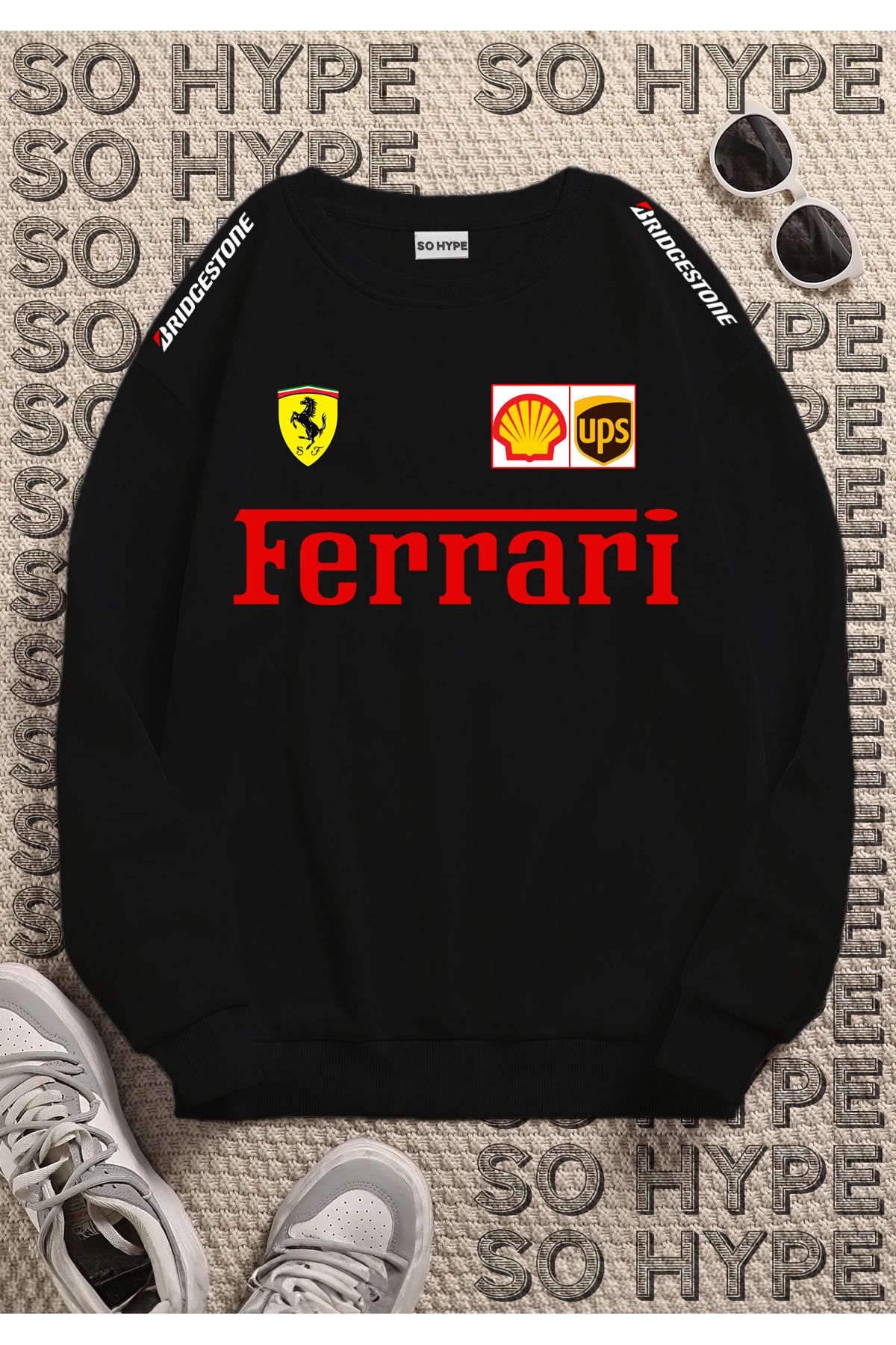 FULL TOLERANCE Unisex Ferrari tasarım Sweatshirt