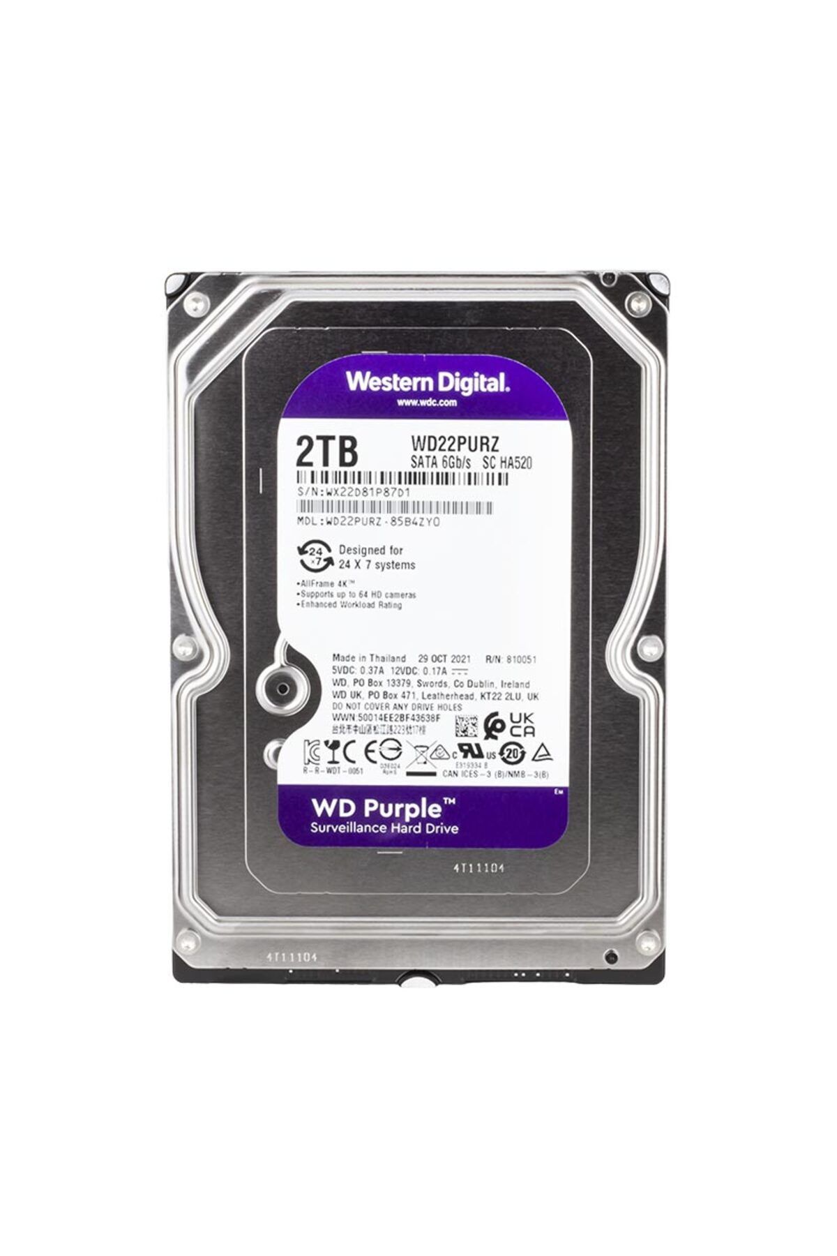 evimera Digital Purple 23Purz 2 Tb Sata 6Gb/S 7/24 GüvenliK HarddiSk