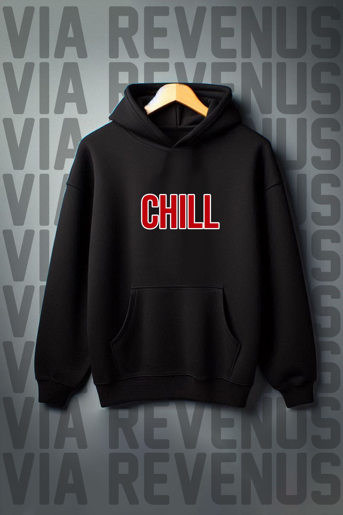 Vordevia CHILL Baskılı Kapüşonlu Sweatshirt