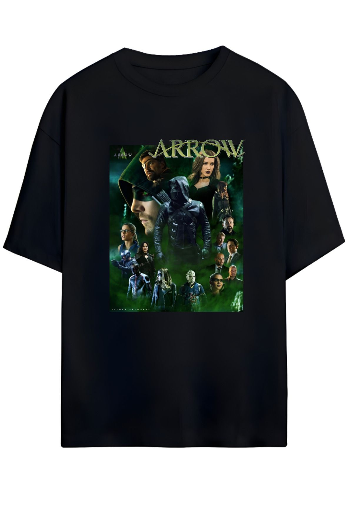 MAGORS ARROW DİZİ TASARIMLI YÜKSEK BASKI KALİTELİ UNISEX YENİ SEZON OVERSIZE PAMUKLU  T-SHIRT