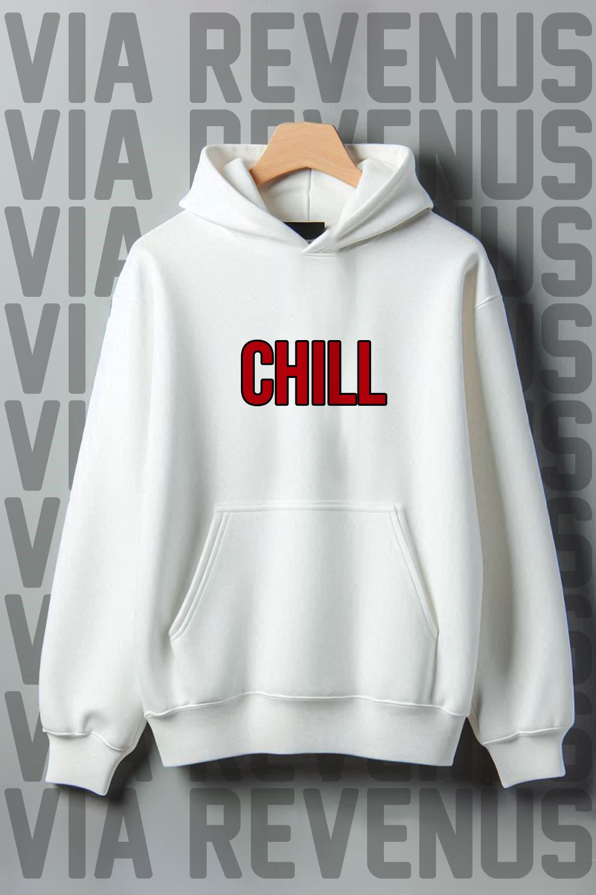 Vordevia CHILL Baskılı Kapüşonlu Sweatshirt