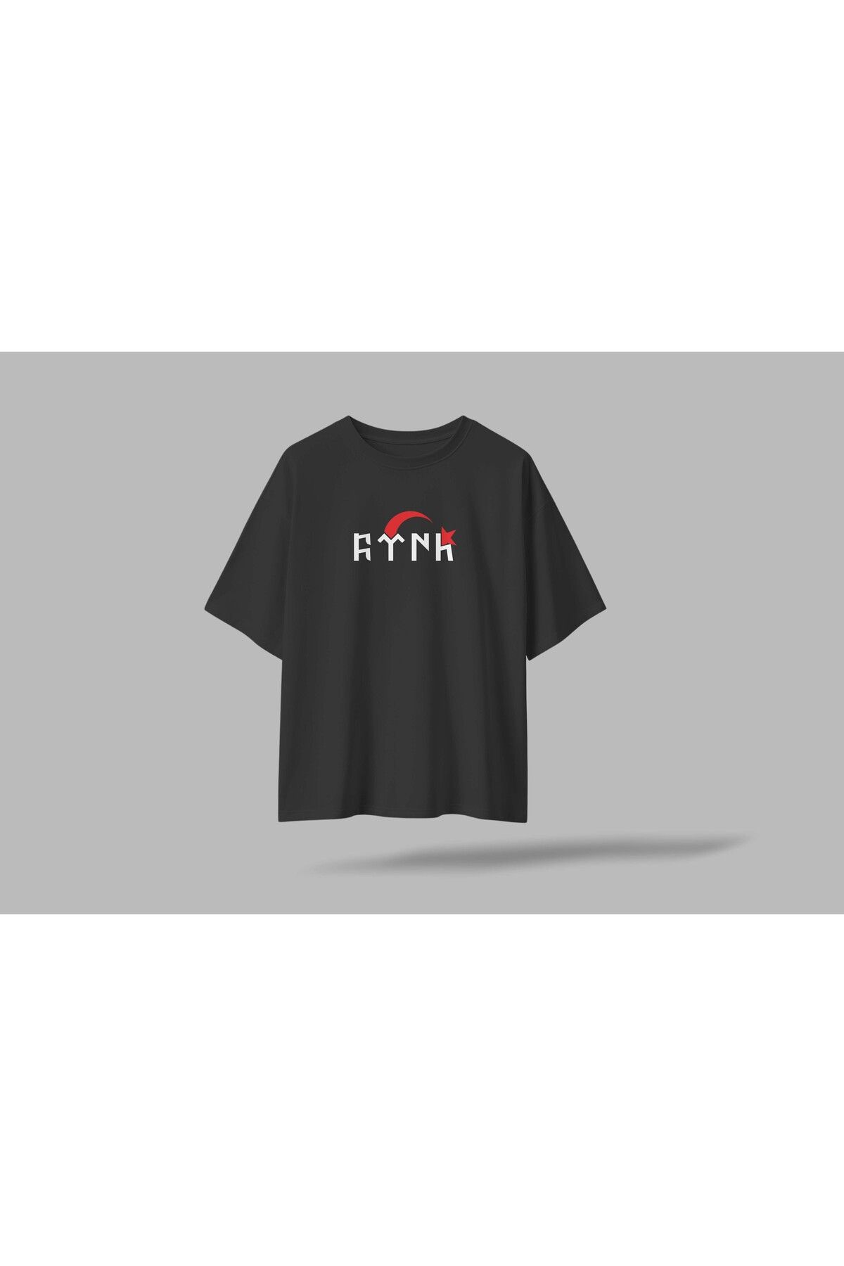 BERİLDEN Göktürkçe Türk Yazılı Ay Yıldız Baskılı Kişiye Özel T-Shirt