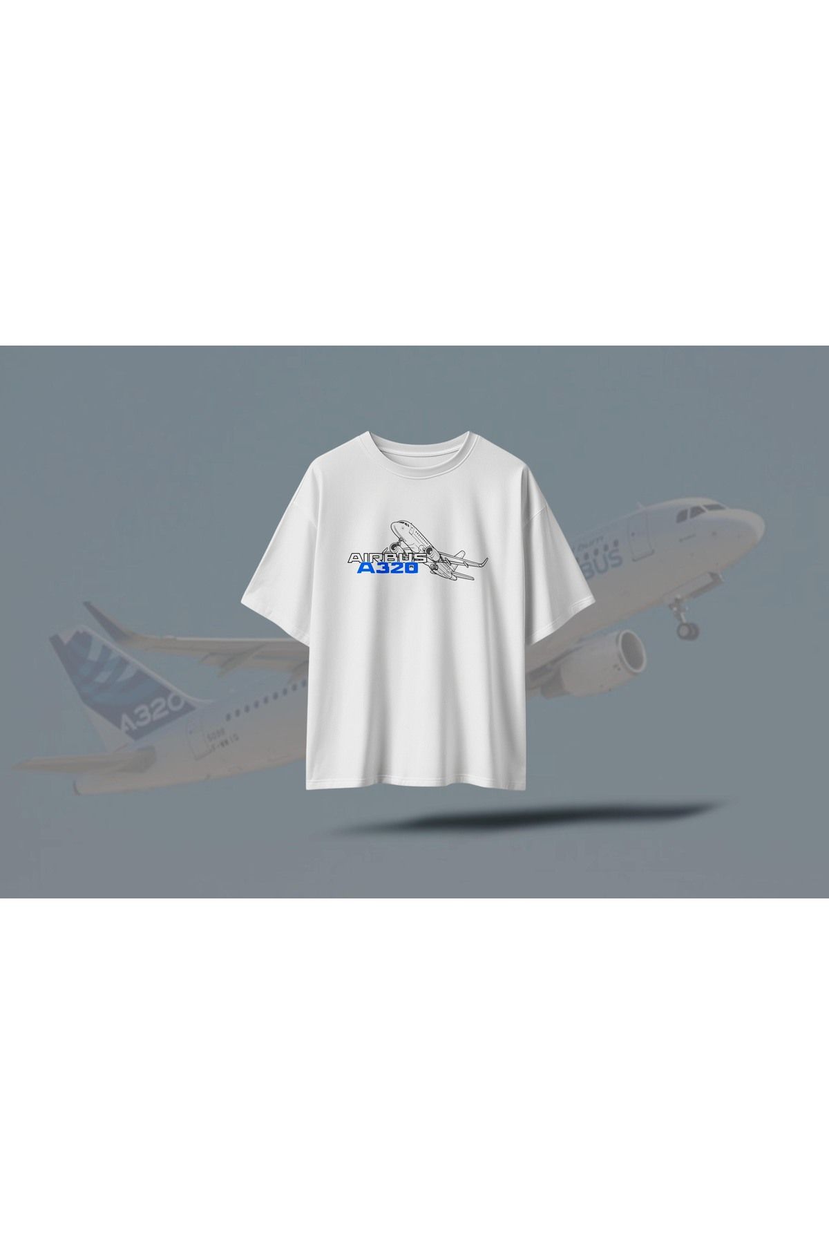 BERİLDEN A320 Yolcu Uçağı Tasarımlı Havacılık Tutkunlarına Özel T-Shirt