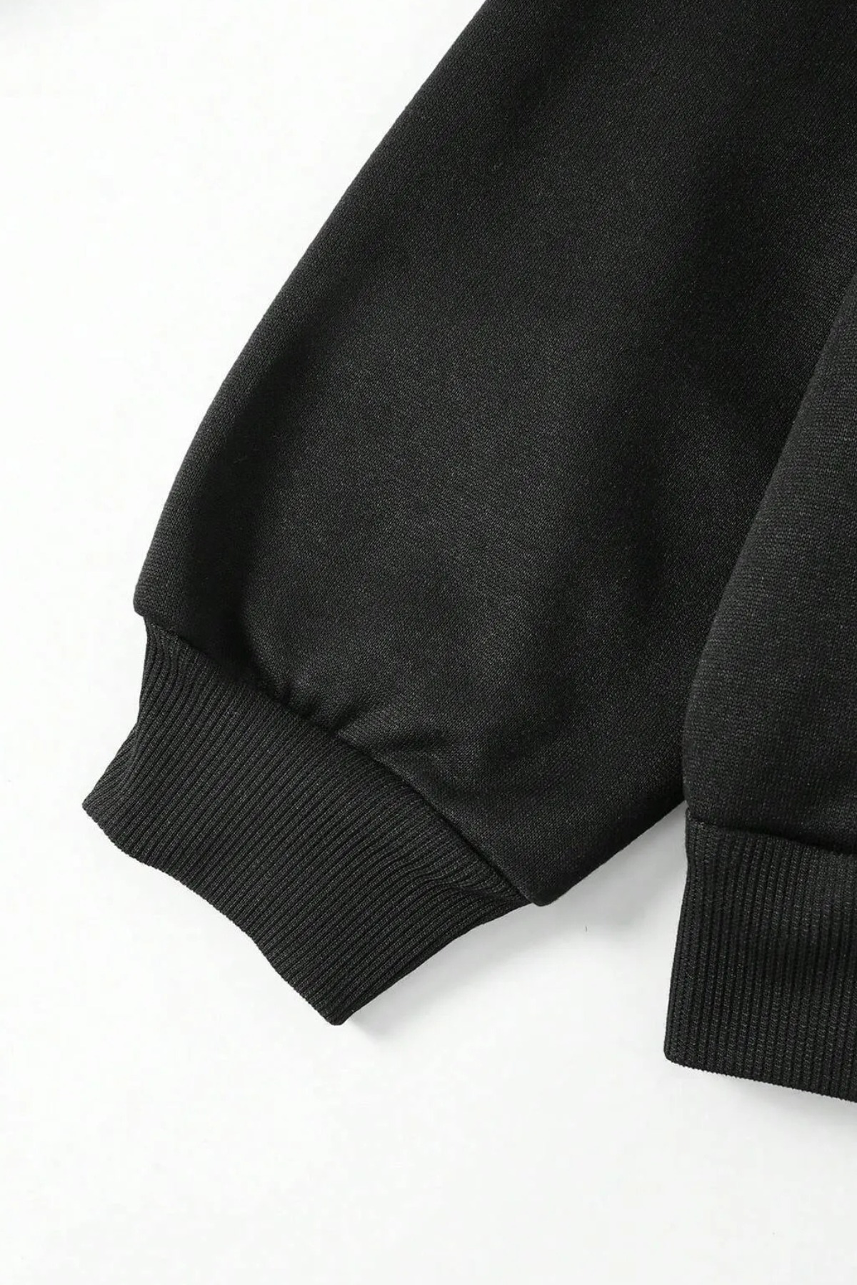 Wish BF ayun kartalrı halloween arka baskılı siyah oversize kapşonlu sweatshirt hoodie görsel 4