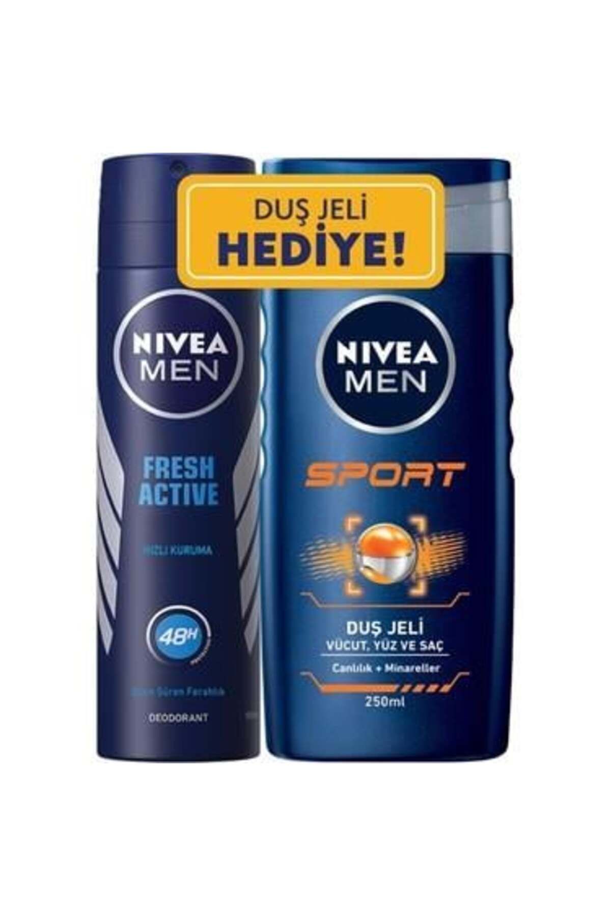 NIVEA Deo Sprey Fresh Active For Men 150 ml + Duş Jeli 250 ml