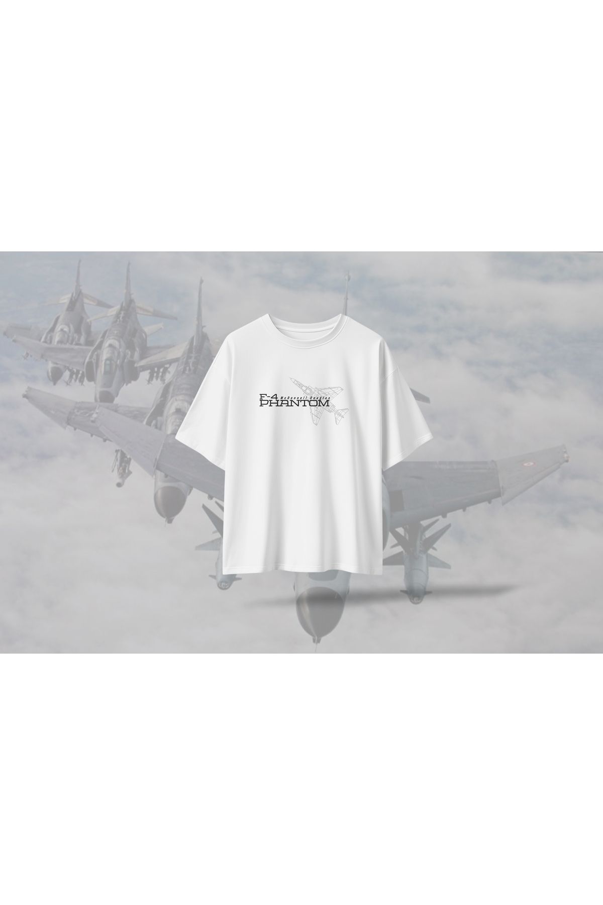 BERİLDEN F-4 Phantom Savaş Uçağı Tasarımlı Havacılık Tutkunlarına Özel T-Shirt