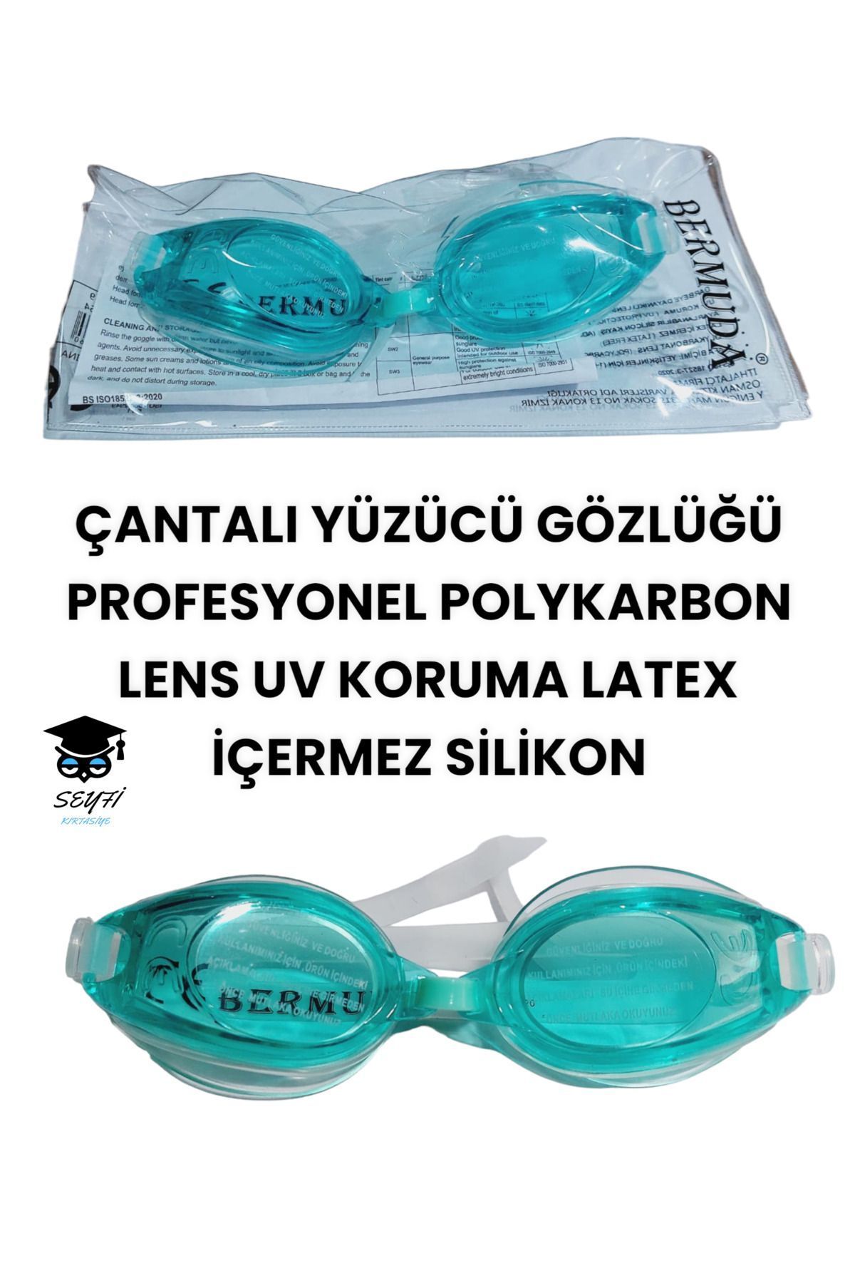 St Morritz ÇANTALI YÜZÜCÜ GÖZLÜĞÜ PROFESYONEL POLYKARBON LENS UV KORUMA LATEX İÇERMEZ SİLİKON