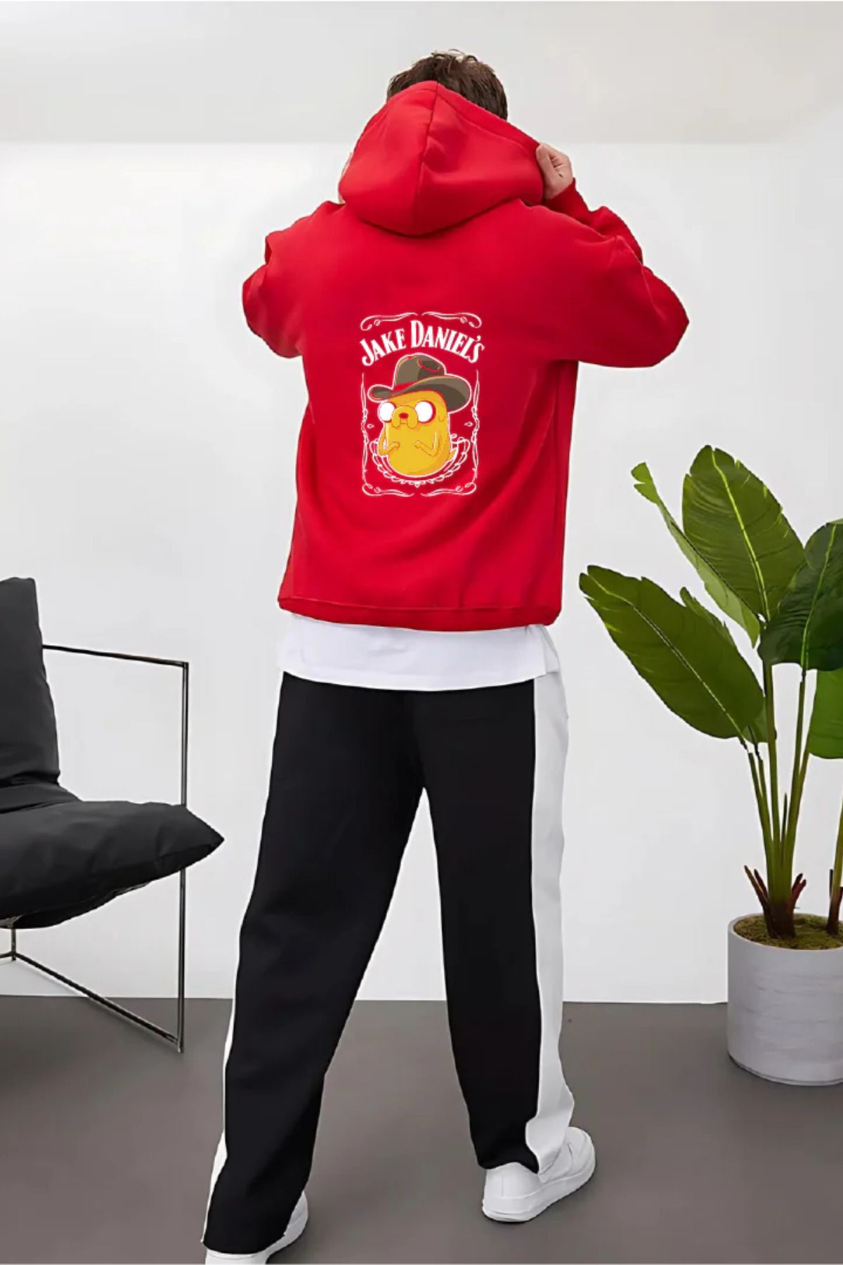 FECCY Pamuklu Jake Daniels Baskılı Kapüşonlu Sweatshirt Hoodie