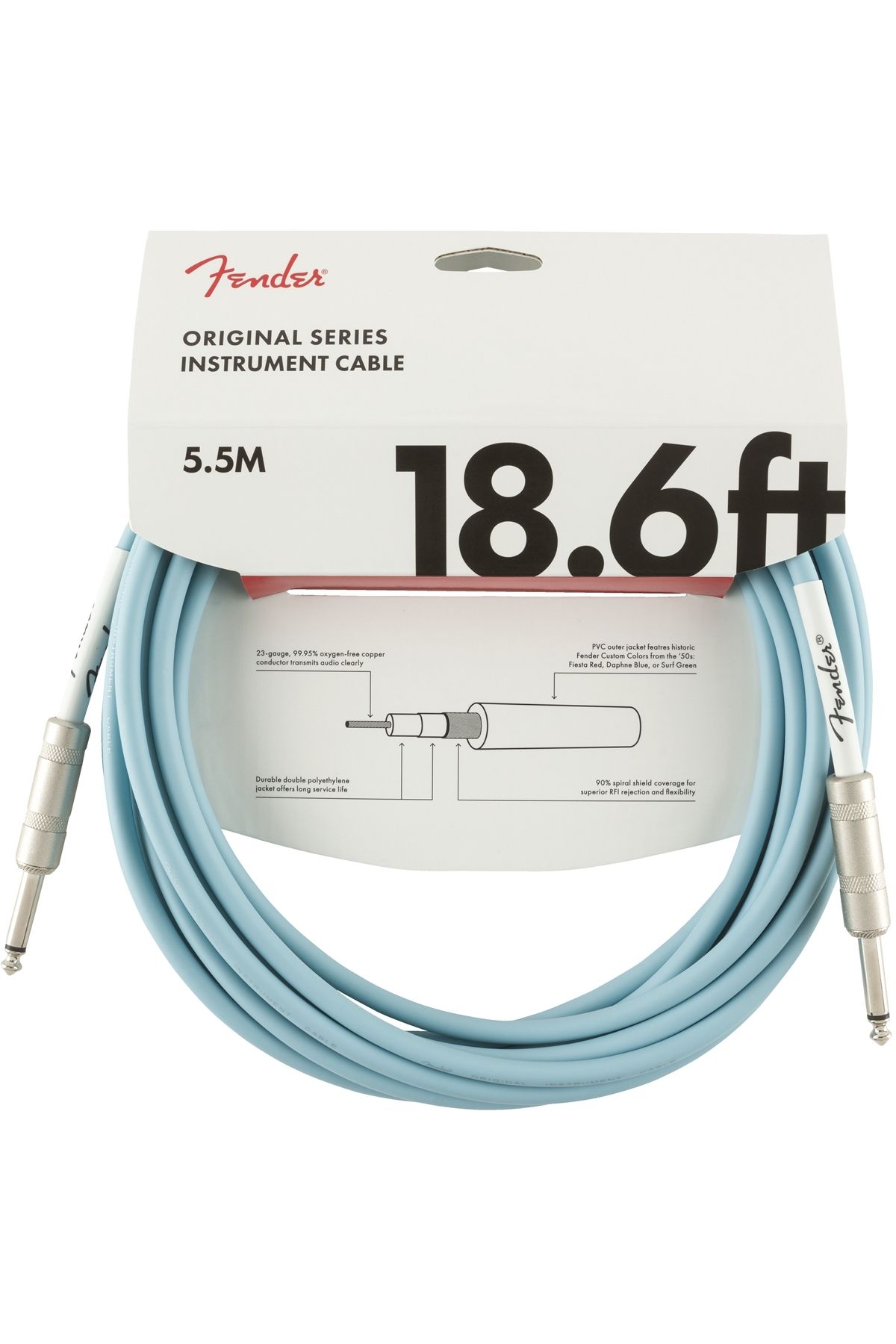 FENDER Original Series Instrument Cables 5.5 Metre -  Surf Green Enstrüman Kablosu