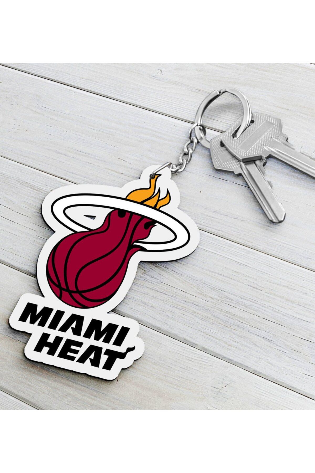 Bk Gift Nba Miami Heat Ahşap Anahtarlık