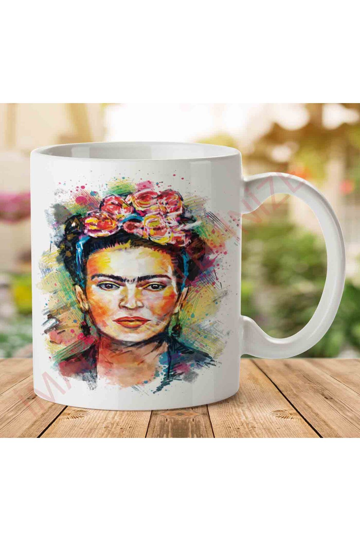 ART HEDİYE 1-1006 Frida Kahlo İki Tarafı Baskılı Kupa Bardak