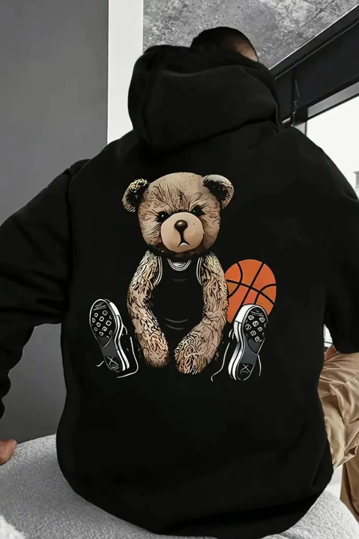 Wish BF Erkek Spor Basketbol Baskılı Kapüşonlu Sweatshirt