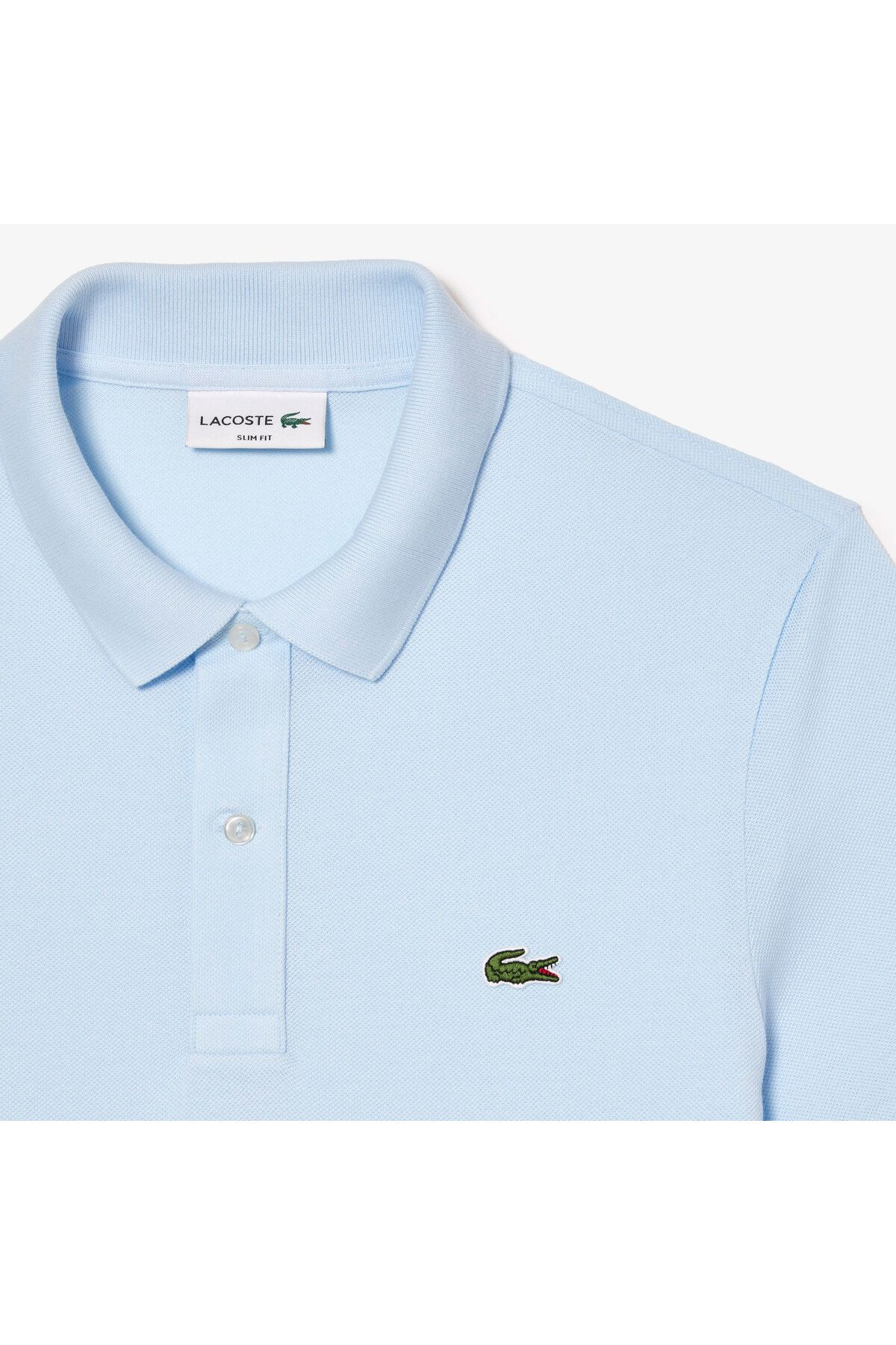تی شرت یقه پولو آبی مردانه اسلیم فیت L.12.12 روشن Lacoste
