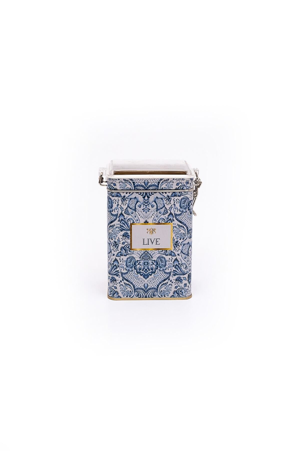 EVLE-Er043-4b Azulejos Live Patterned Rectangular Metal Storage Container 8x10 Cm 2