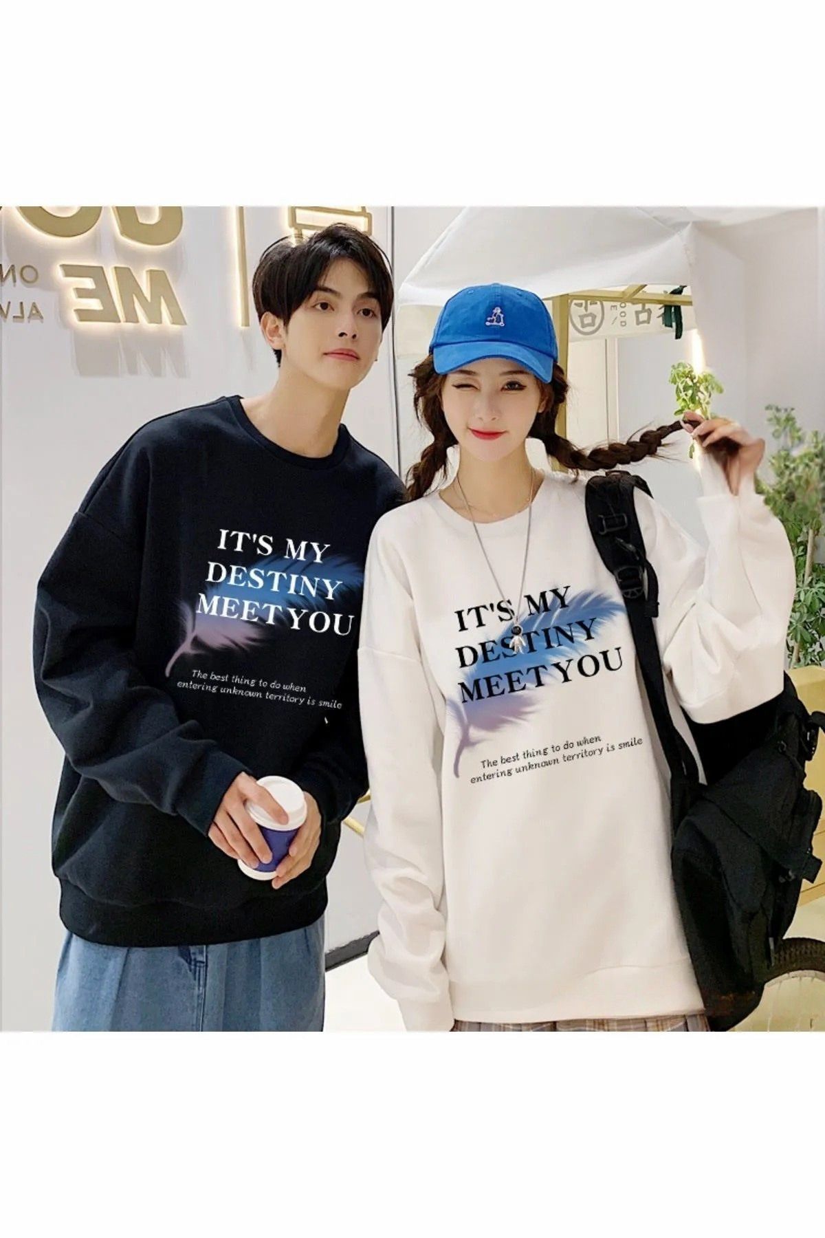 FECCY Pamuklu Çift Sevgili Kombinleri Couple Clothing Yeni Sezon-