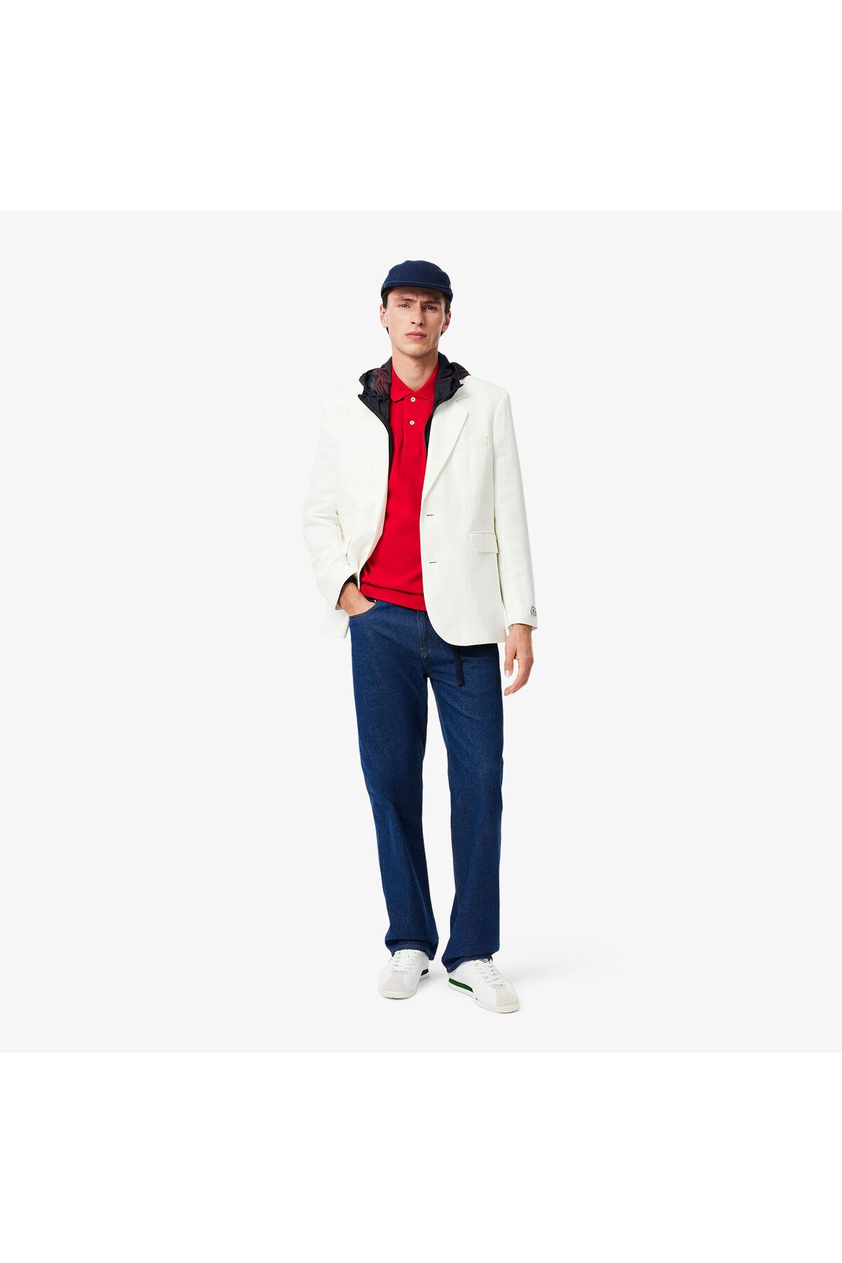 تی شرت یقه پولو قرمز مردانه L.12.12 کلاسیک مناسب چوگان Lacoste