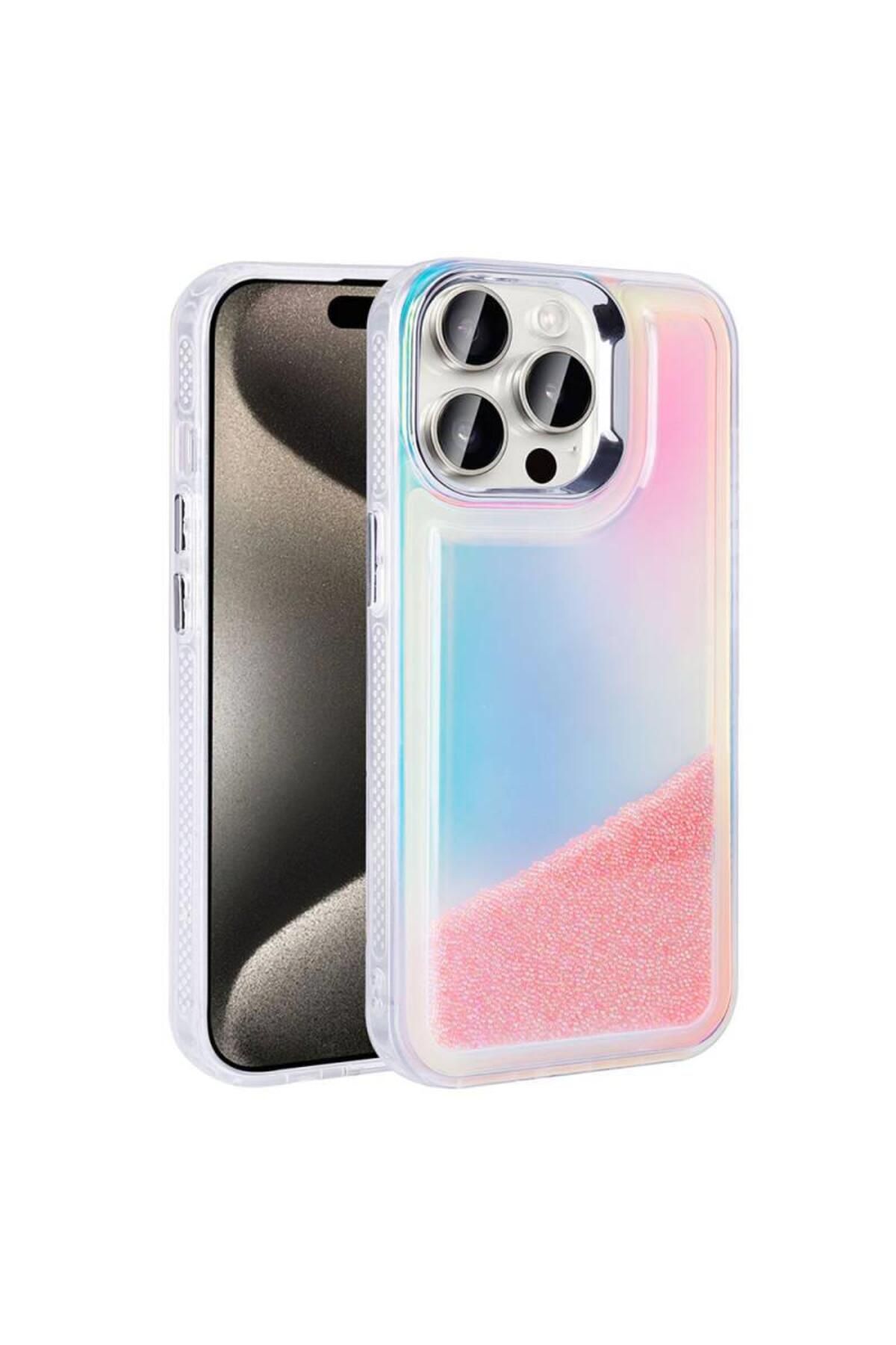 Artoncase iPhone 15 Pro Kılıf Airbagli Renkli Boncuk Tasarımlı Silikon Kapak