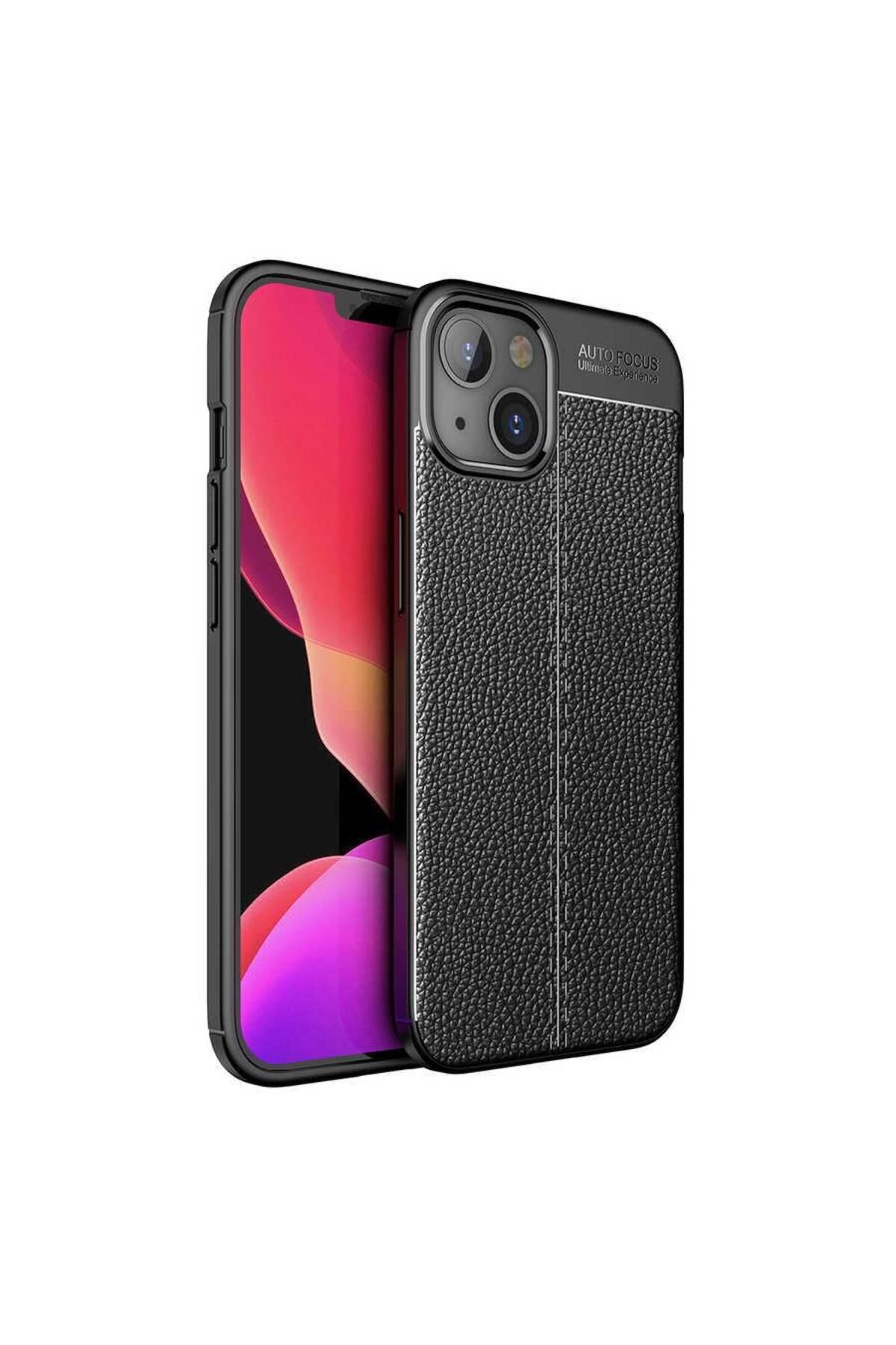 Artoncase iPhone 14 Plus Deri Desenli Darbelere Dayanıklı Sert Silikon Kapak