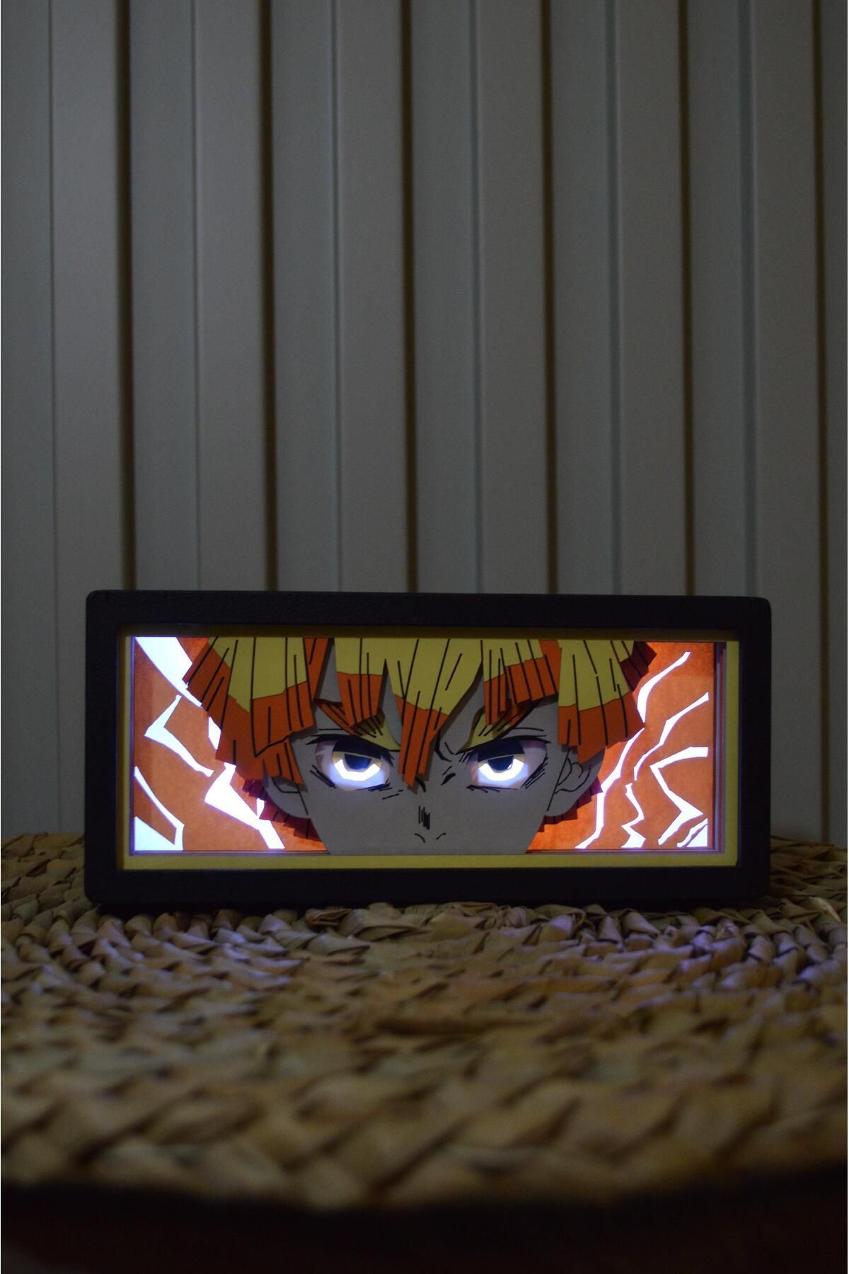 Yubi Design Zenitsu Demon Slayer - Işık Kutusu, Gölge Kutusu, Anime, gece lambası, light box