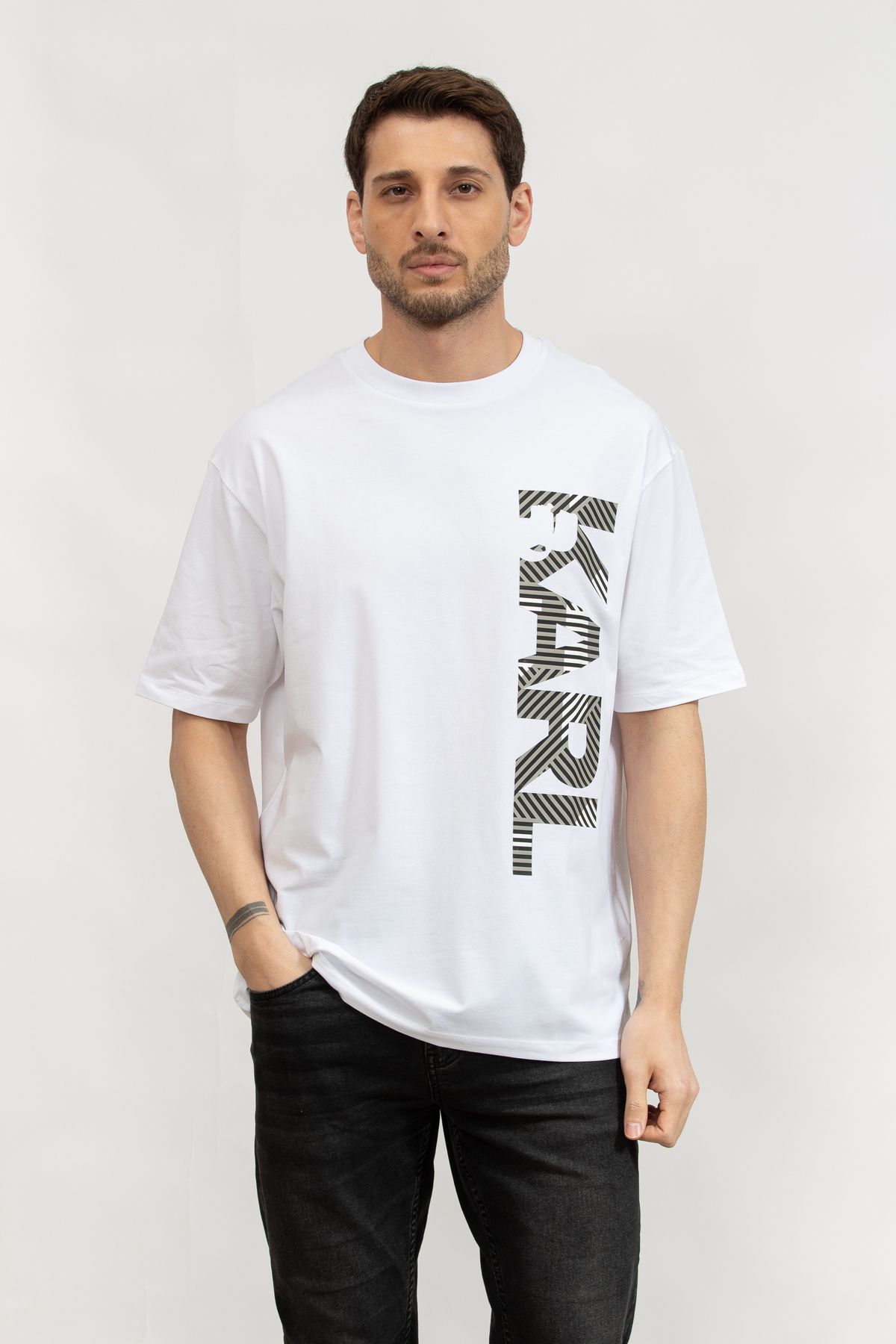 Karl Lagerfeld Erkek Bisiklet Yaka T-Shirt