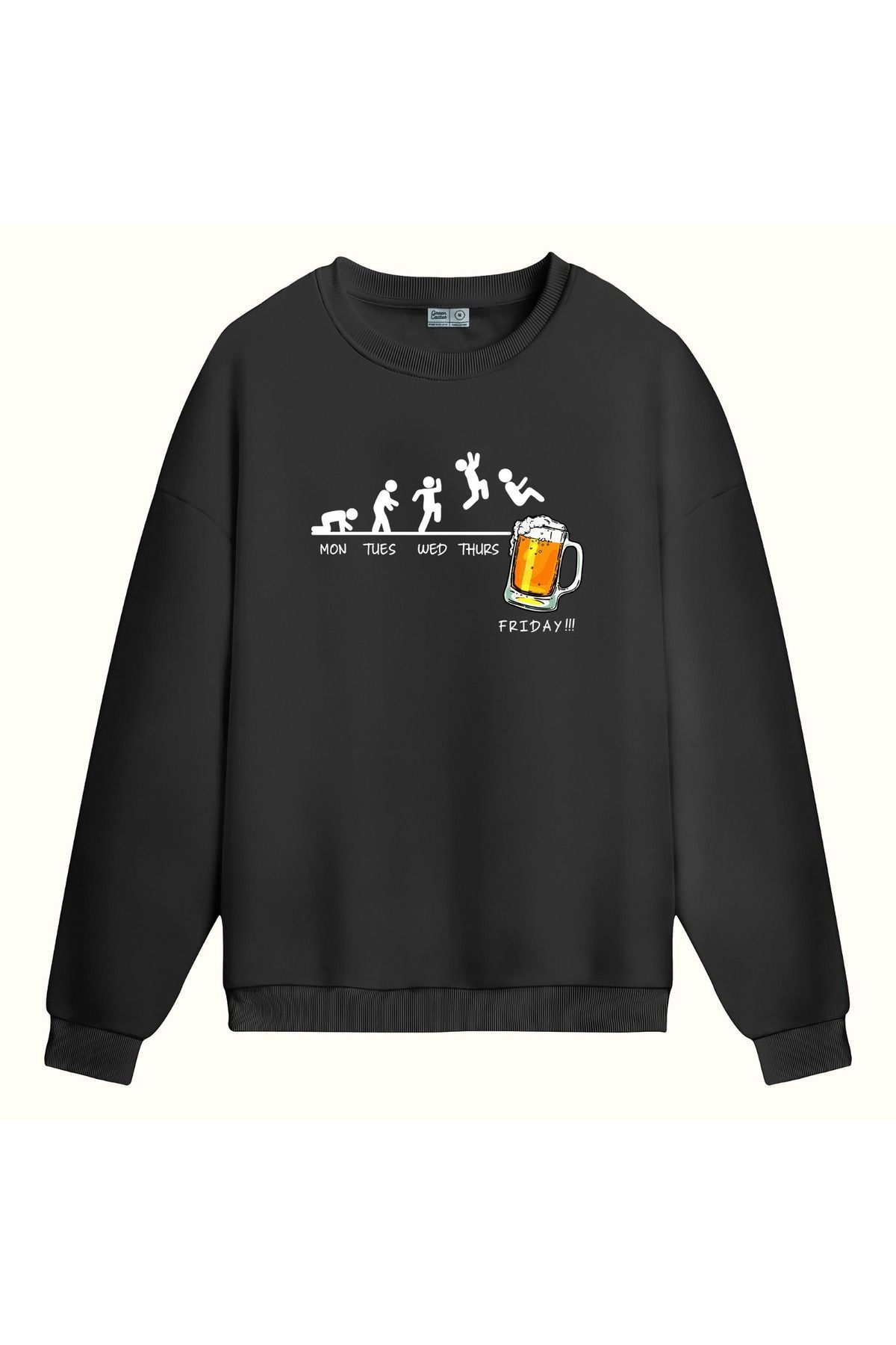 CCwear read to party baskılı bisiklet yaka sweatshirt