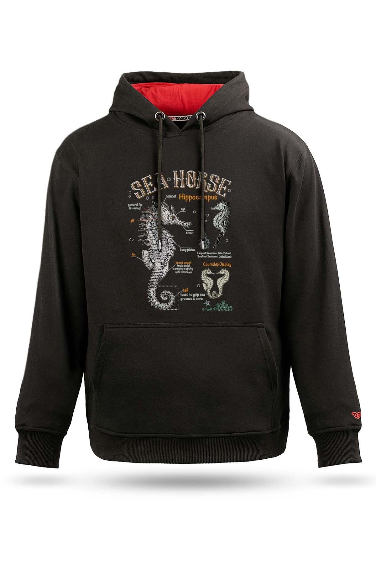 Tarrzzcom Sea Horse Tasarım Kapşonlu Sweatshirt