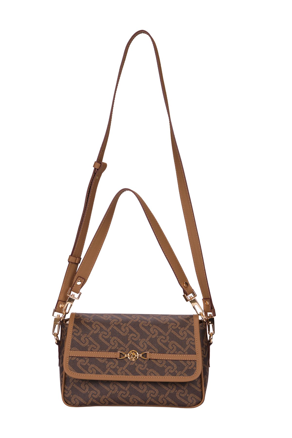 کیف شانه زنانه قهوه ای Us25105 U.S. Polo Assn.