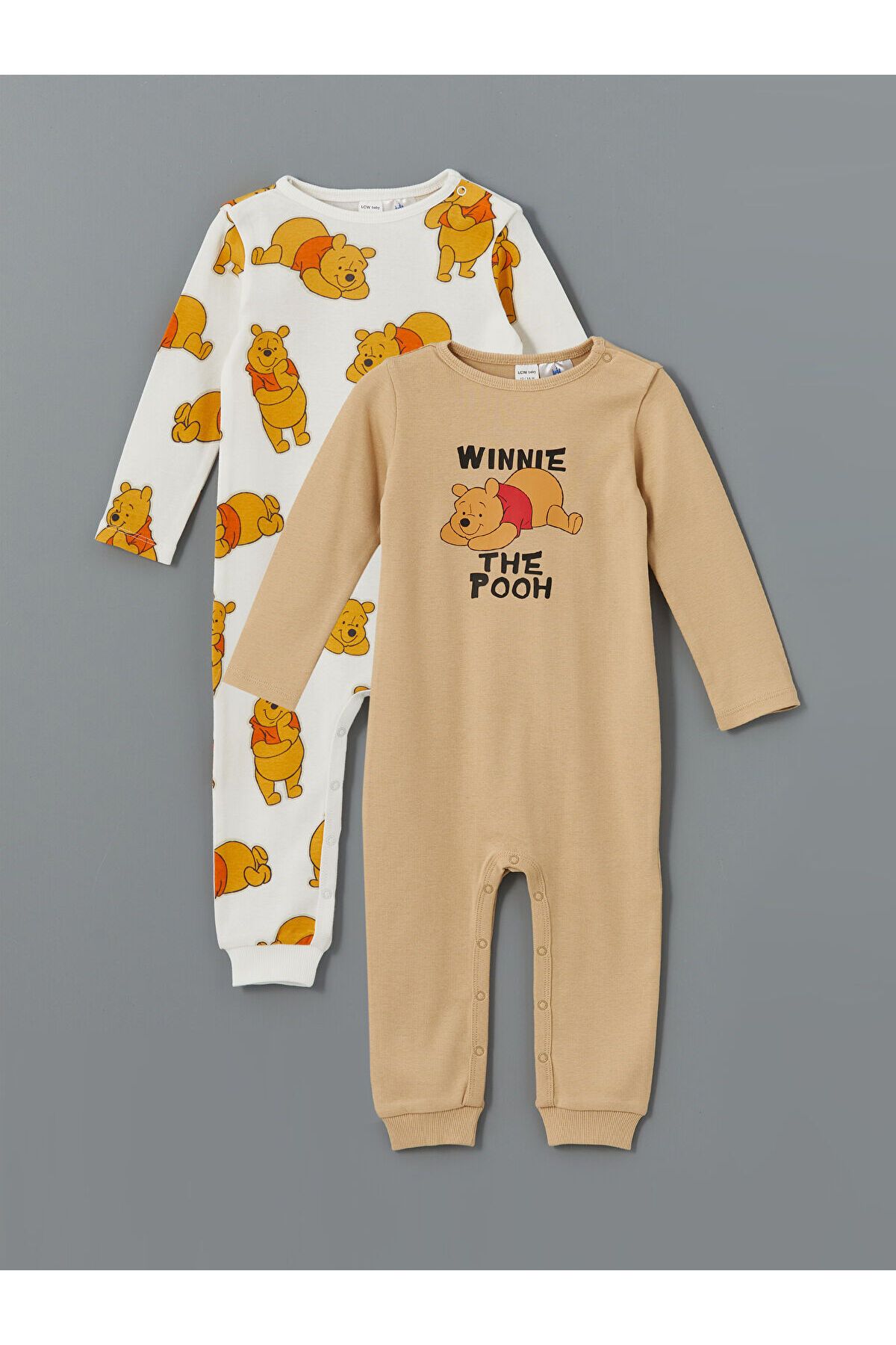 LC Waikiki Bisiklet Yaka Winnie the Pooh Baskılı Erkek Bebek Tulum