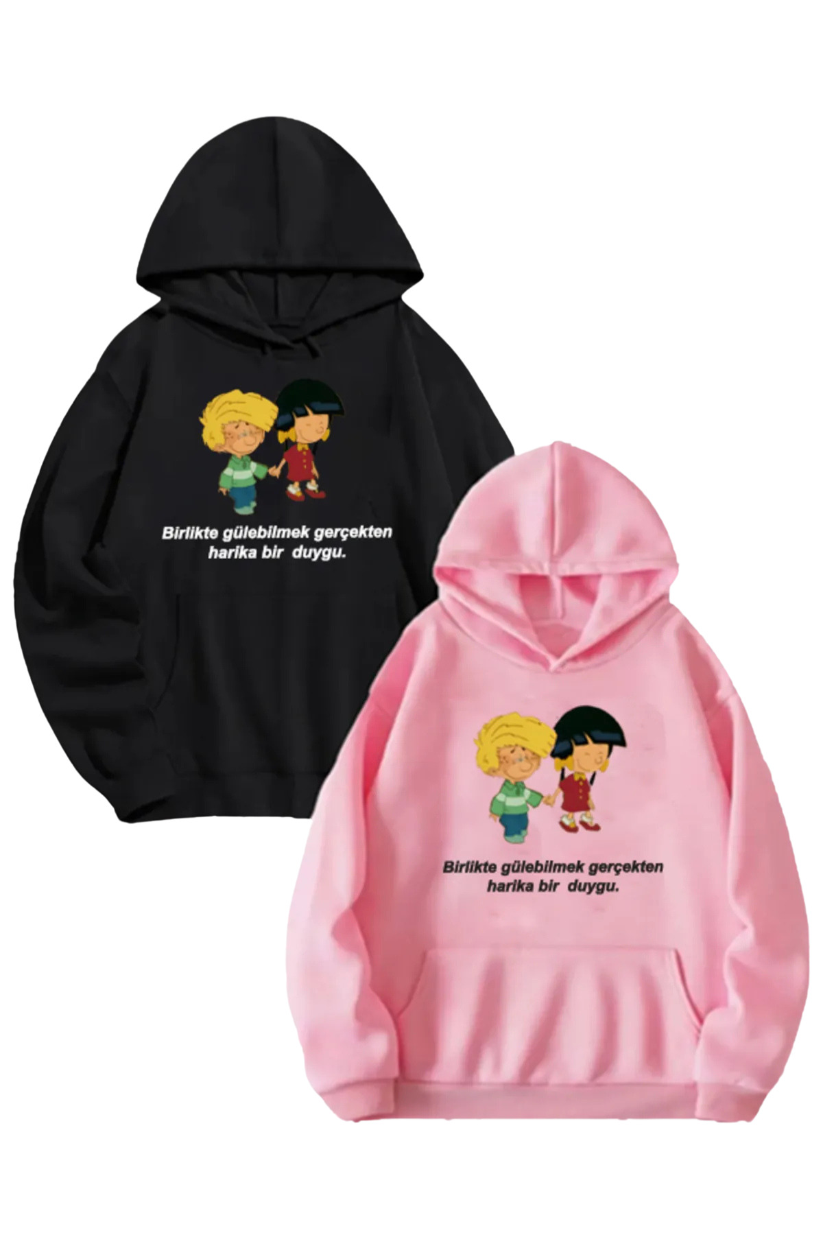 Wish BF Sevgili Çift Kombinleri Chn Cdrc Tasarım 2 Li Ürün Kapşonlu Sweatshirt
