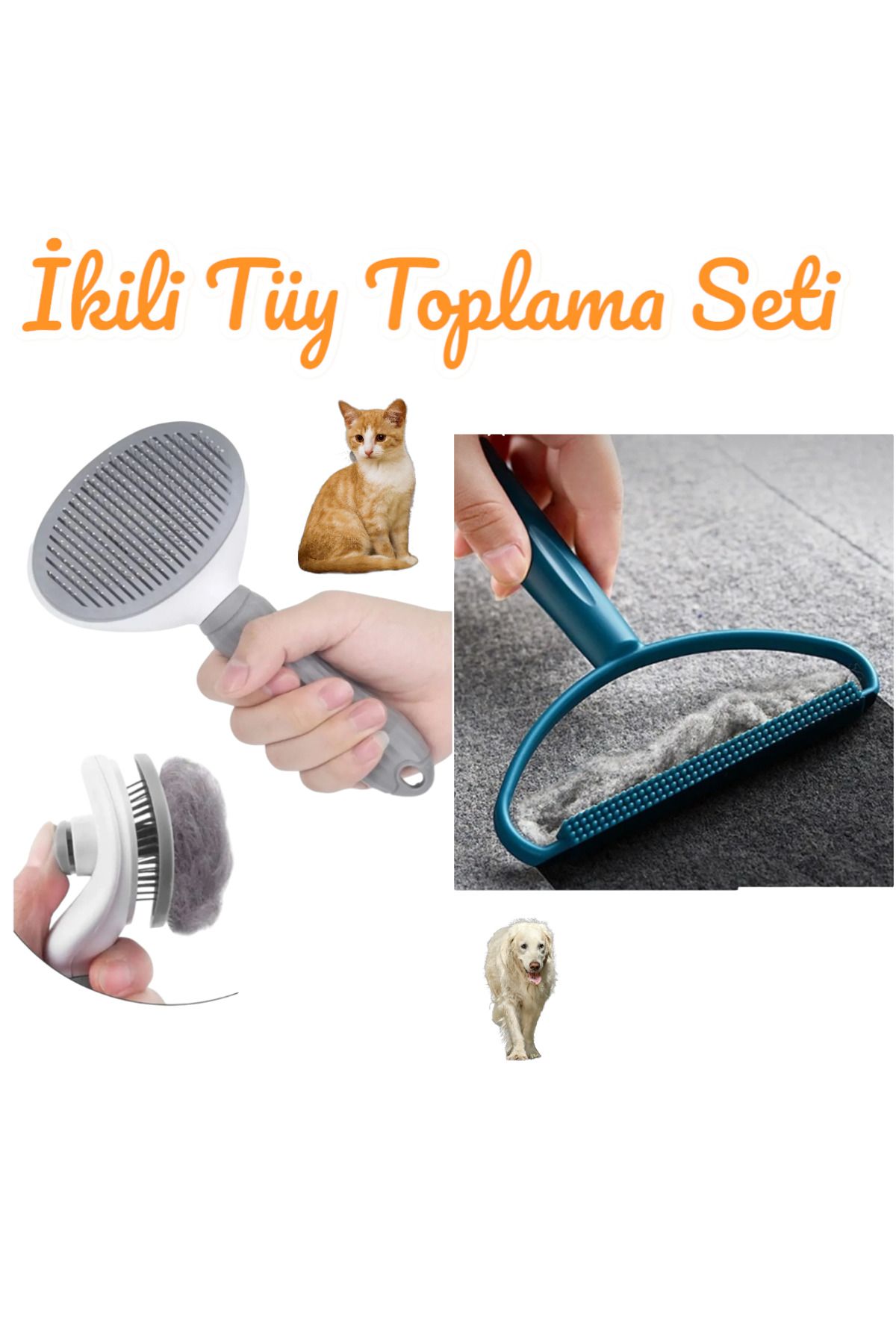 ORDAS TÜY TOPLAMA SETİ, KEDİ FIRÇASI TARAĞI, KÖPEK FIRÇASI TARAĞI, TİFTİK TÜY TOPLAMA