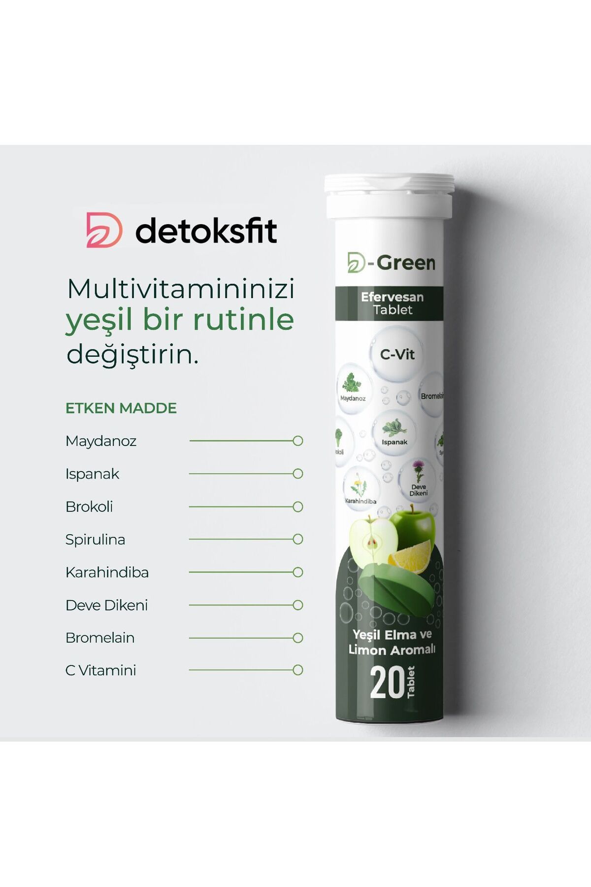 DETOKSFİT Detoksfit Dgreen Bitkisel Efervesan