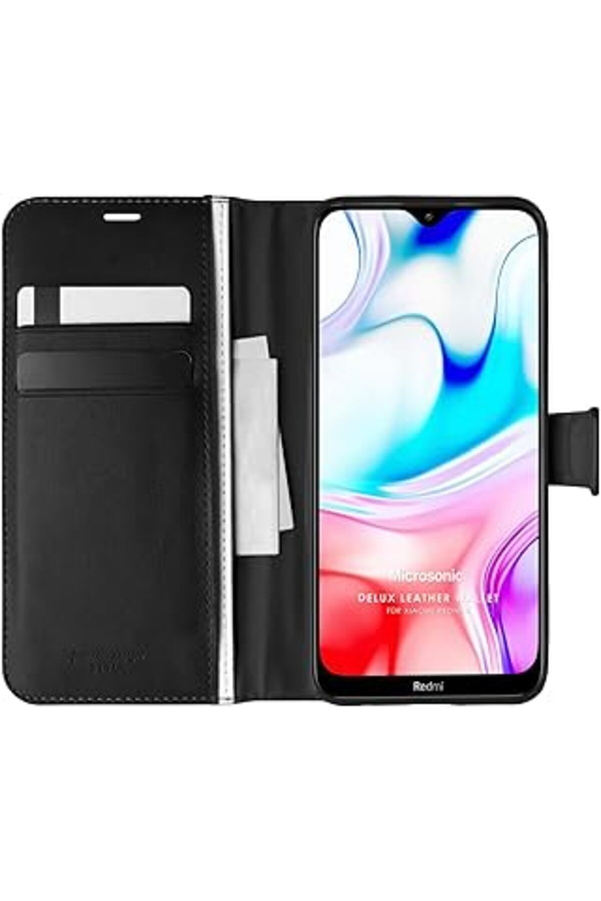 Ceet Markets Redmi 8 Için Kılıf Delux Leather Wallet Siyah [Redmi 8 Ile Uyumlu Kılıf - Siyah]