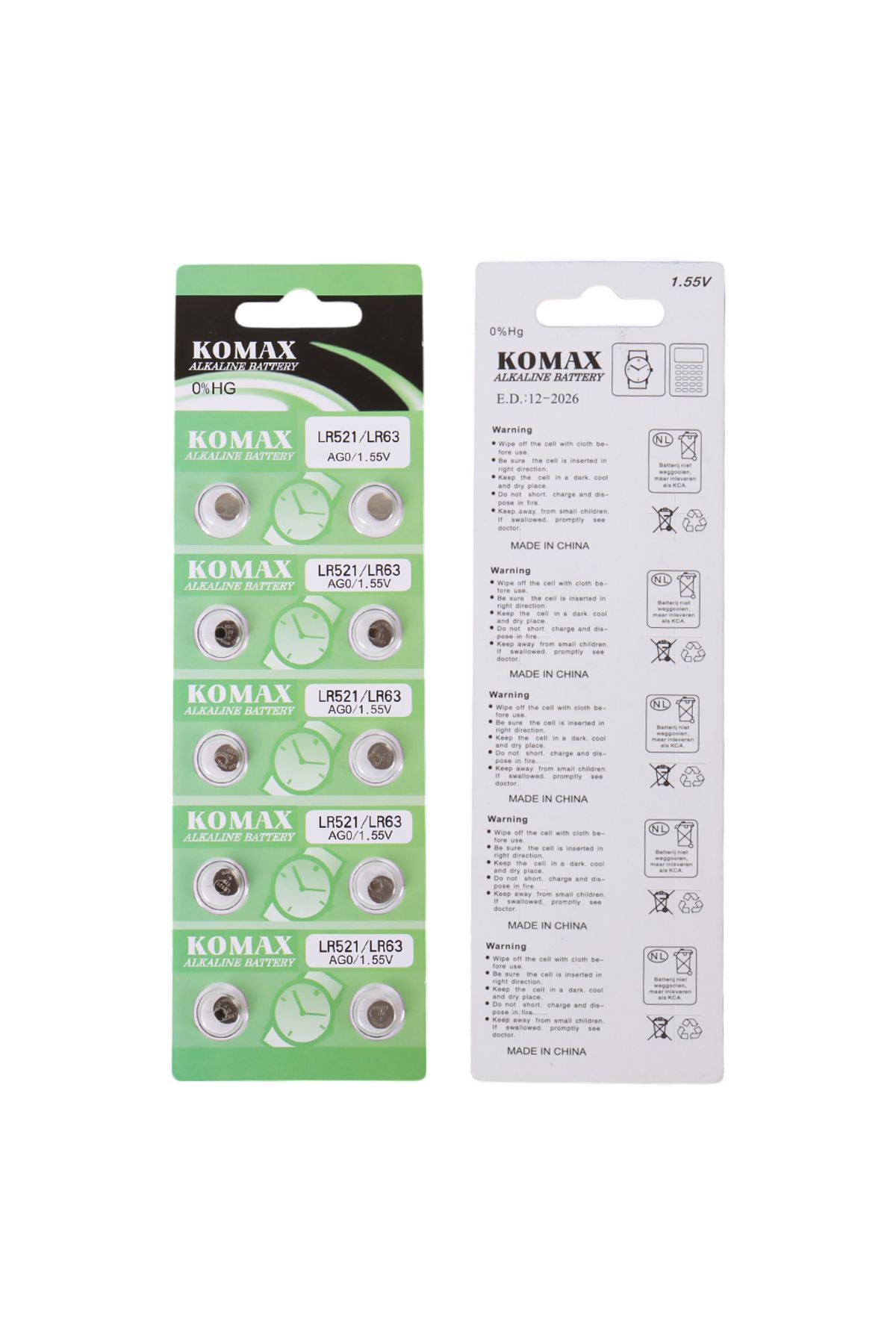 Serero Komax Ag-0 Alkalin Lr521/379 Düğme Pil (10Lu Paket)