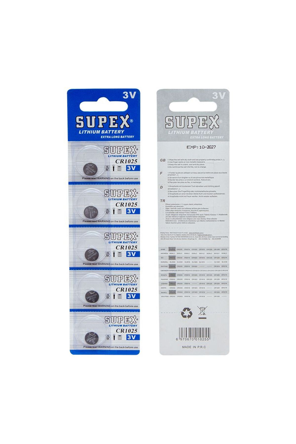Serero Cr1025 3 Volt Lityum Pil (5Li Paket Fiyati)