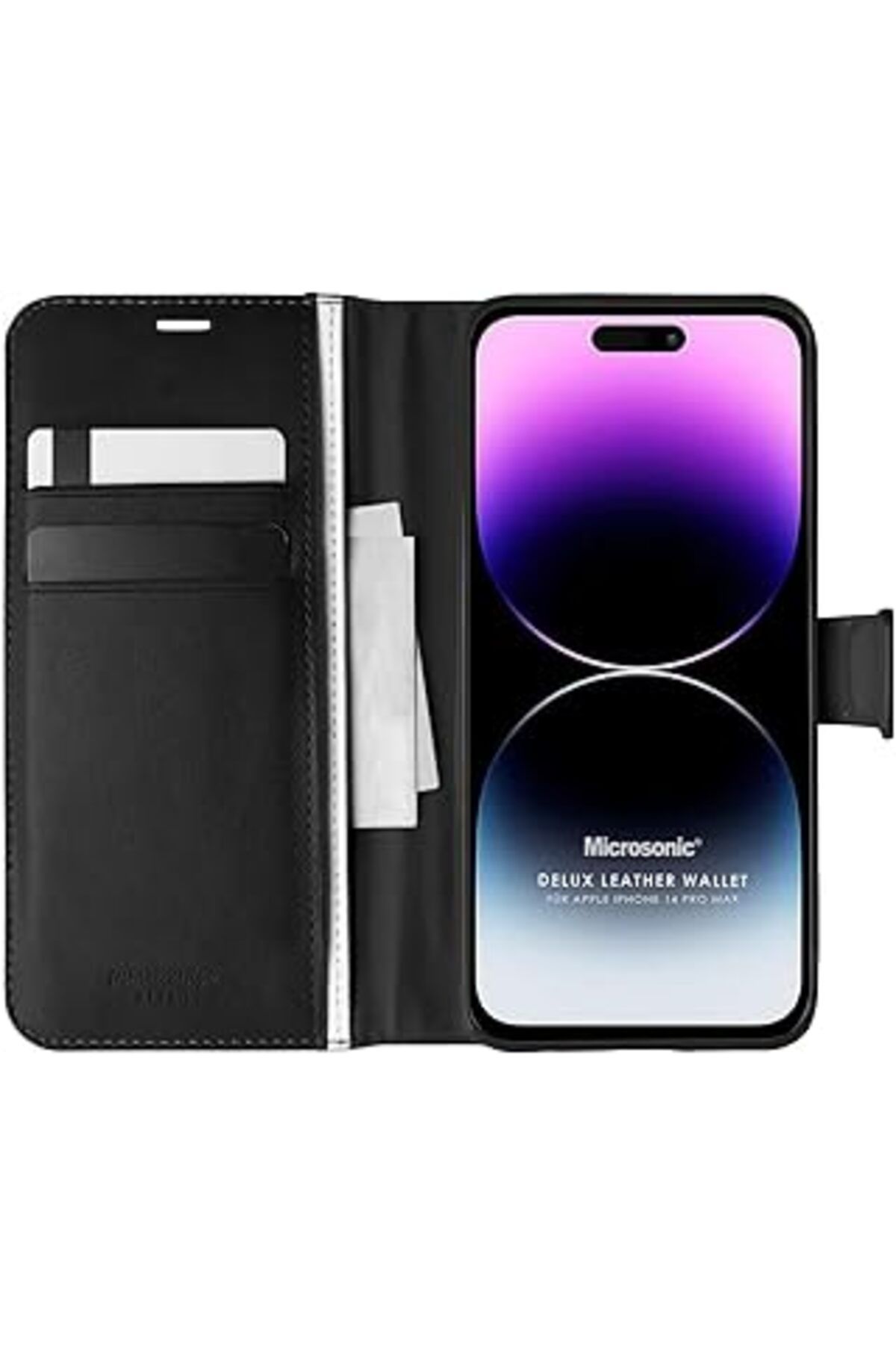 Ceet Markets Iphone 14 Pro Max Için Kılıf Delux Leather Wallet Siyah [Iphone 14 Pro Max Ile Uyu