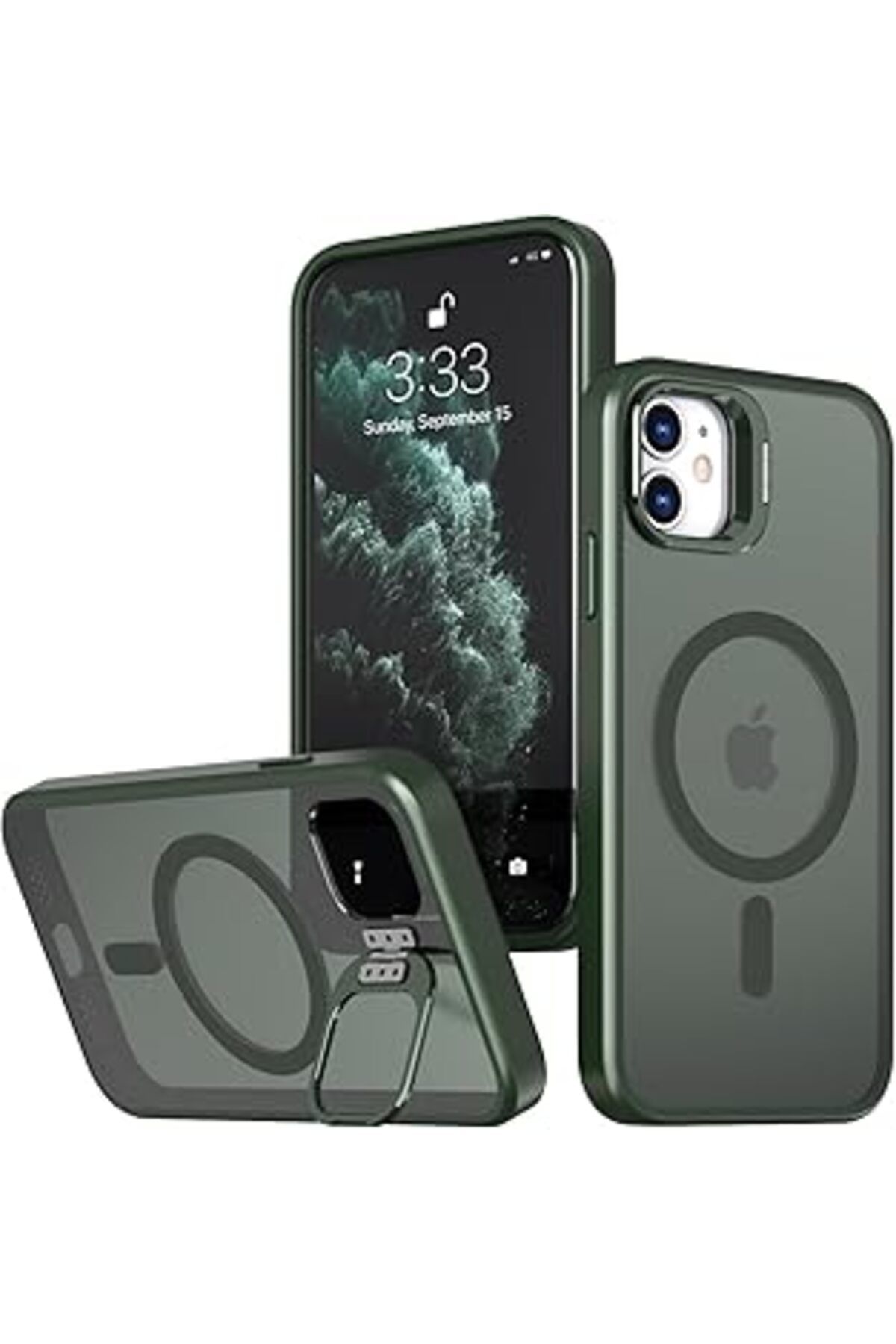 Ceet Markets Klasear Iphone 11/Xr Uyumlu Metal Lens Koruma Çerçevesi/Standlı Güçlü Mıknatıslı Bağımsız Buton