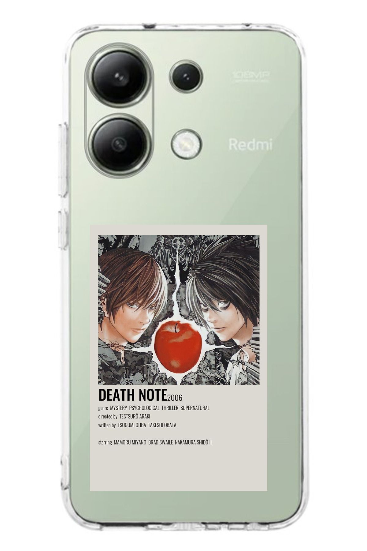 TechTree Redmi Note 13 4G Uyumlu Death Note Poster Tasarımlı Şeffaf Silikon Kılıf