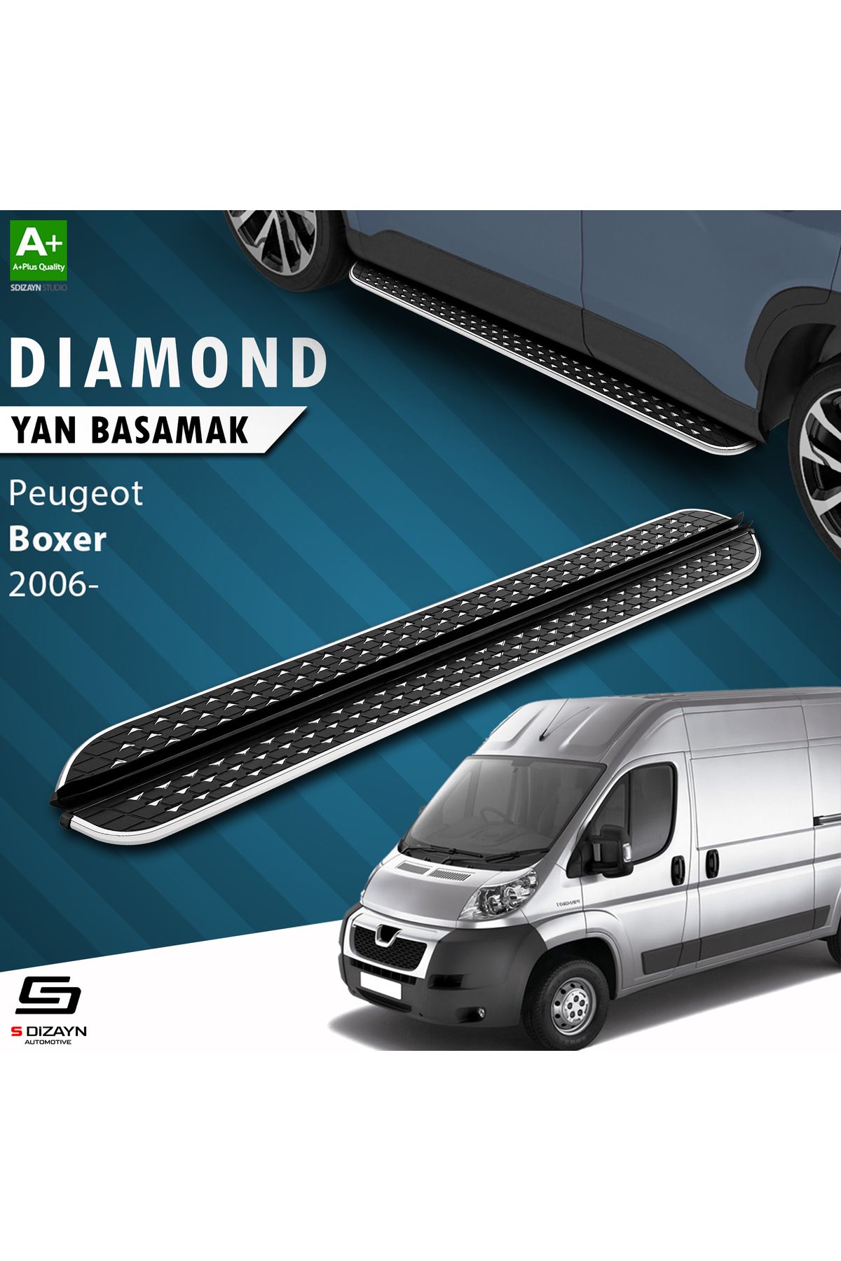 Life Tuning S-Dizayn Peugeot Boxer 3 Orta Şase Diamond Krom Yan Basamak 253 Cm 2006 Üzeri A+ Kalite