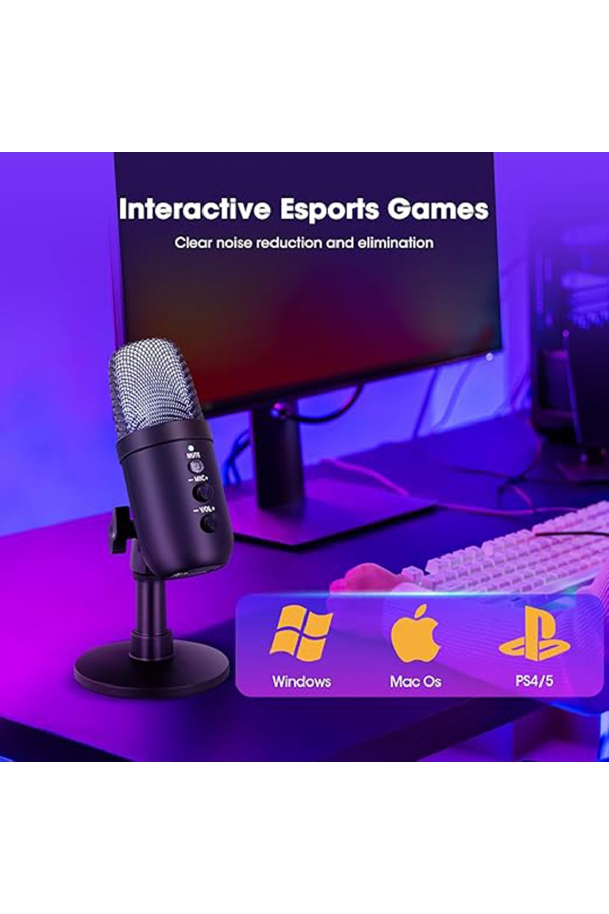 TechTic Oyuncu Profosyonel Yayıncı Mikrofonu RGB