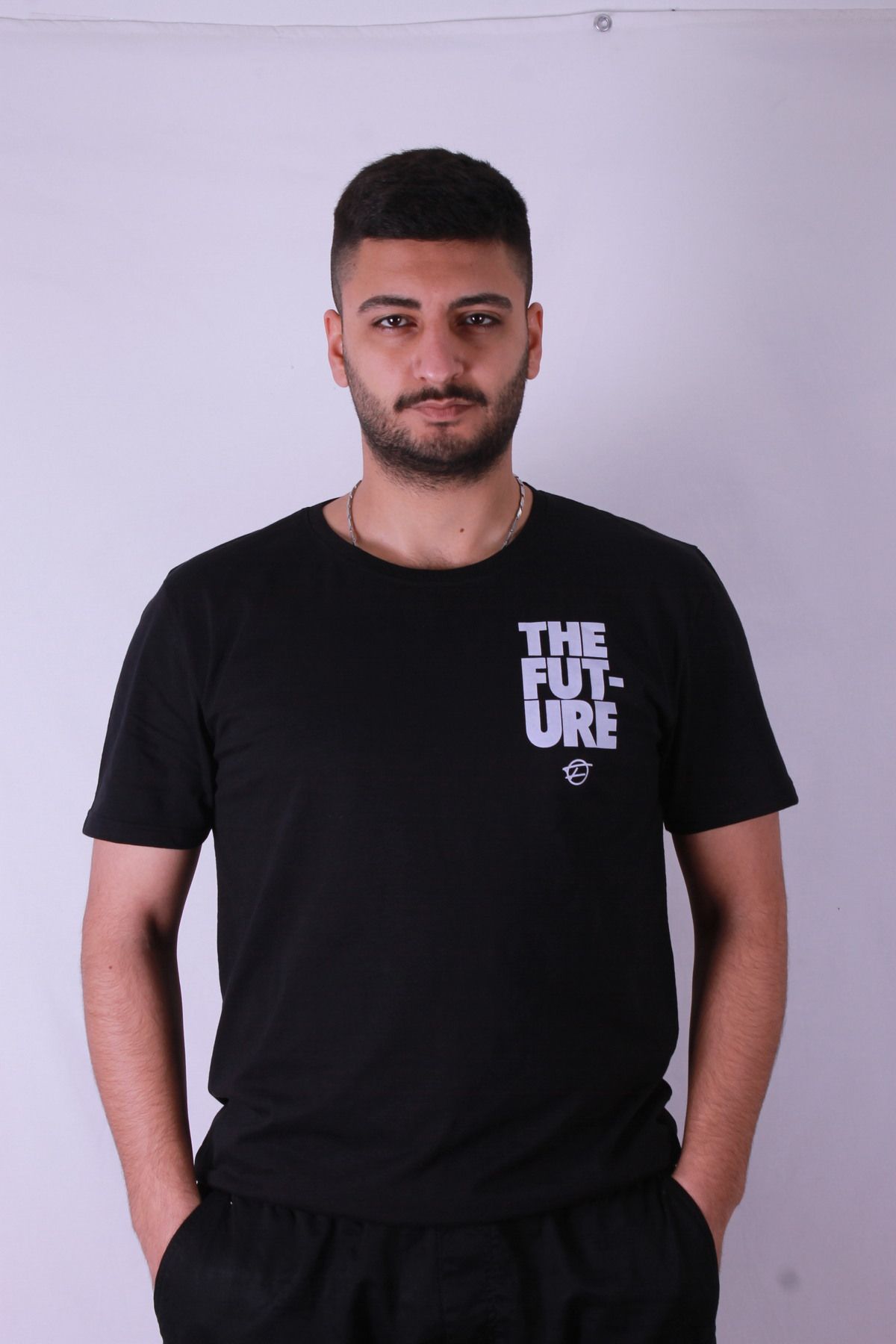 trender Future Baskılı Siyah Erkek T-Shirt Tr-09