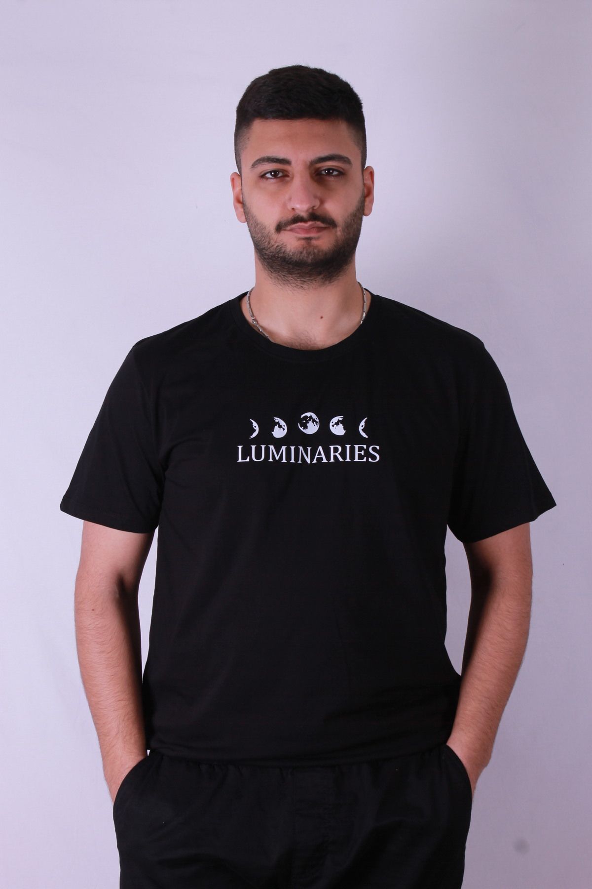 trender Lumineres Baskılı Siyah Erkek T-Shirt Tr-05