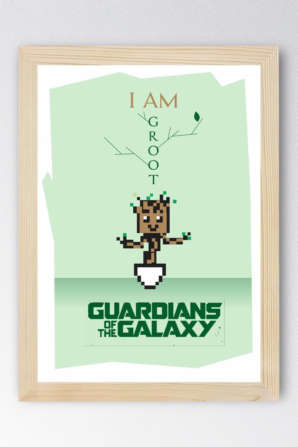 Saturn Guardians of the Galaxy Groot Çerçeveli Tablo - Galaksinin Koruyucuları Film Posteri Tablo