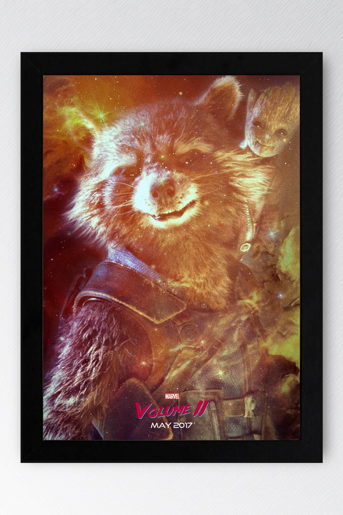 Saturn Guardians of the Galaxy Roket Rakun Çerçeveli Tablo - Galaksinin Koruyucuları Film Posteri Tablo