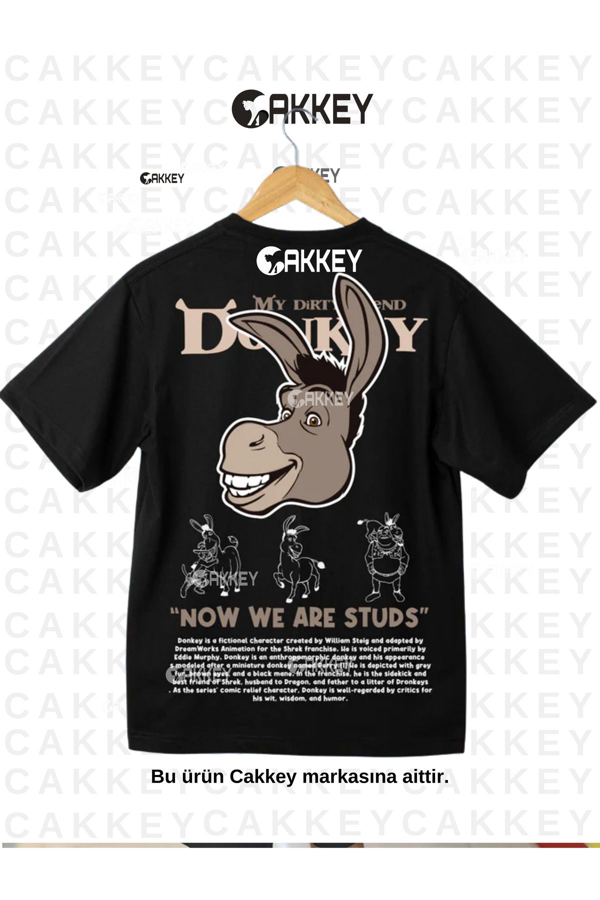 Cakkey Trend 14 Şubat Sevgililer Günü Fiona&Shrek-Eşek Baskılı Couple Çift Sevgili T-Shirt