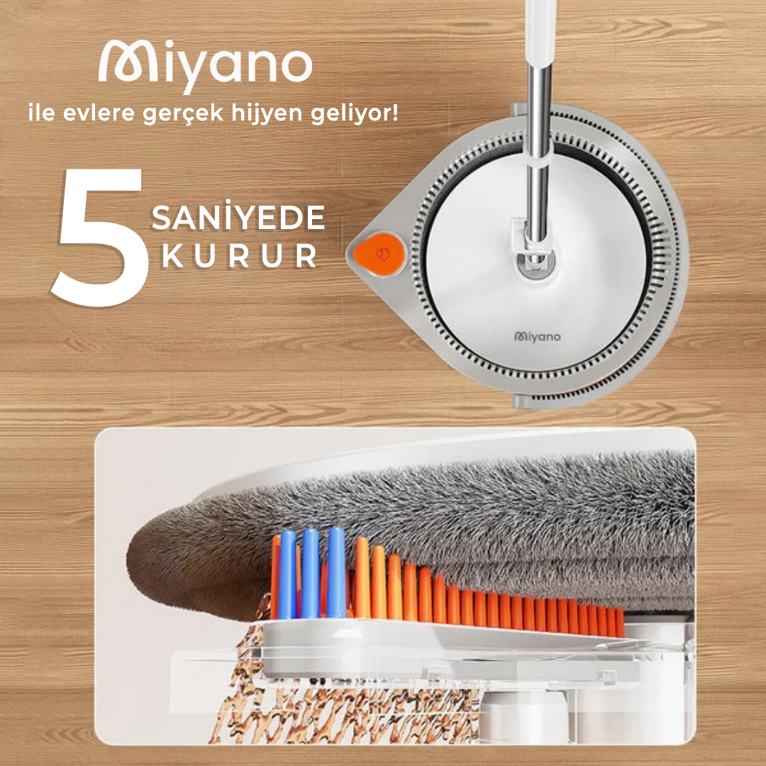 Miyano M80 Plus 3 Başlıklı Su Hazneli Mop Temizlik Seti - Fiyatı
