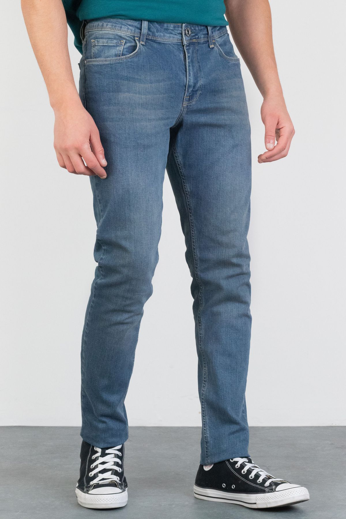 HLT JEANS-Hellblaue, geschliffene Slim-Fit-Denim-Jeans für Herren, Jeanshose Hlthe001943a 3